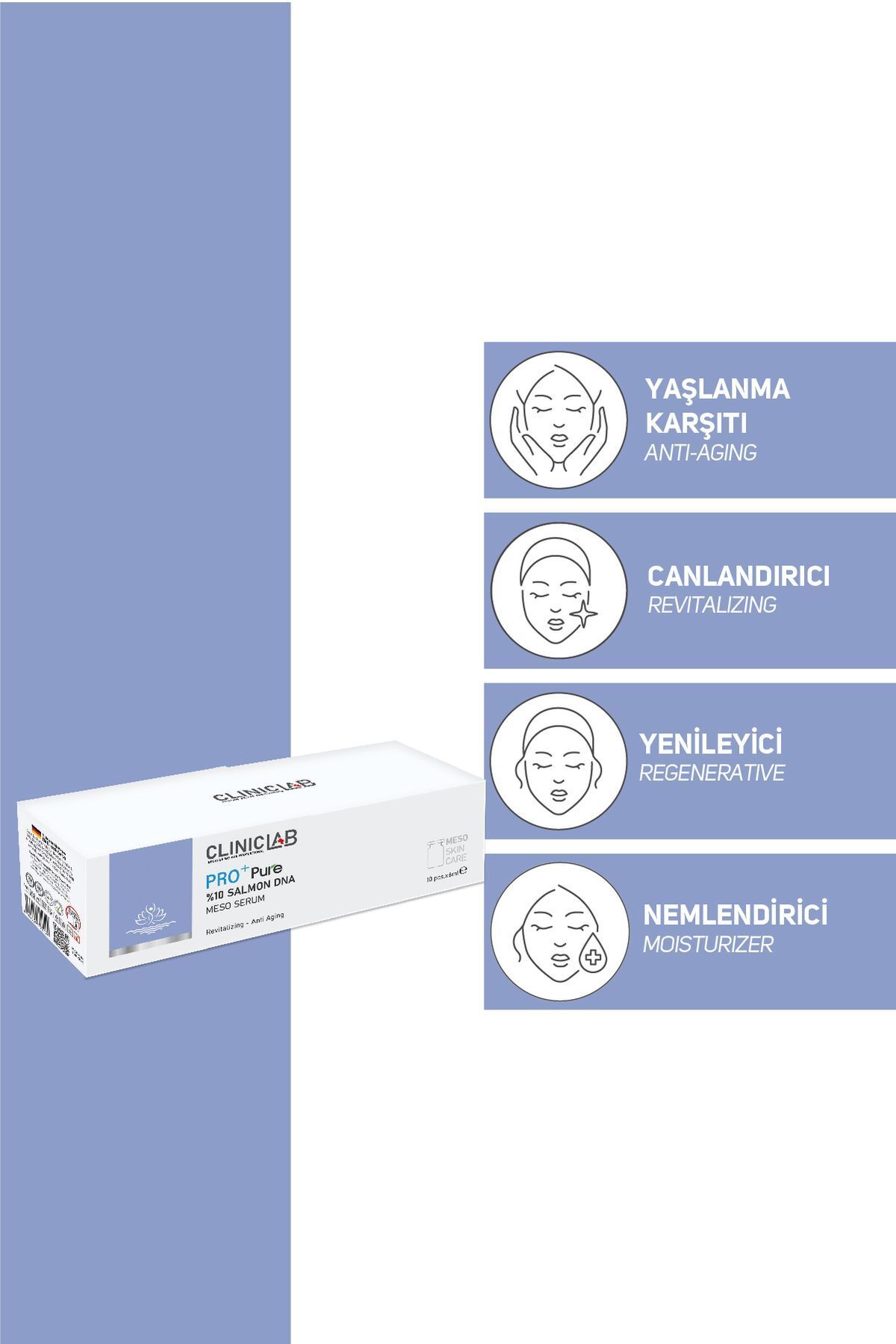 سرم مزو بازسازی کننده ضد پیری حاوی DNA ماهی سالمون 10% 6 میلی لیتر Cliniclab