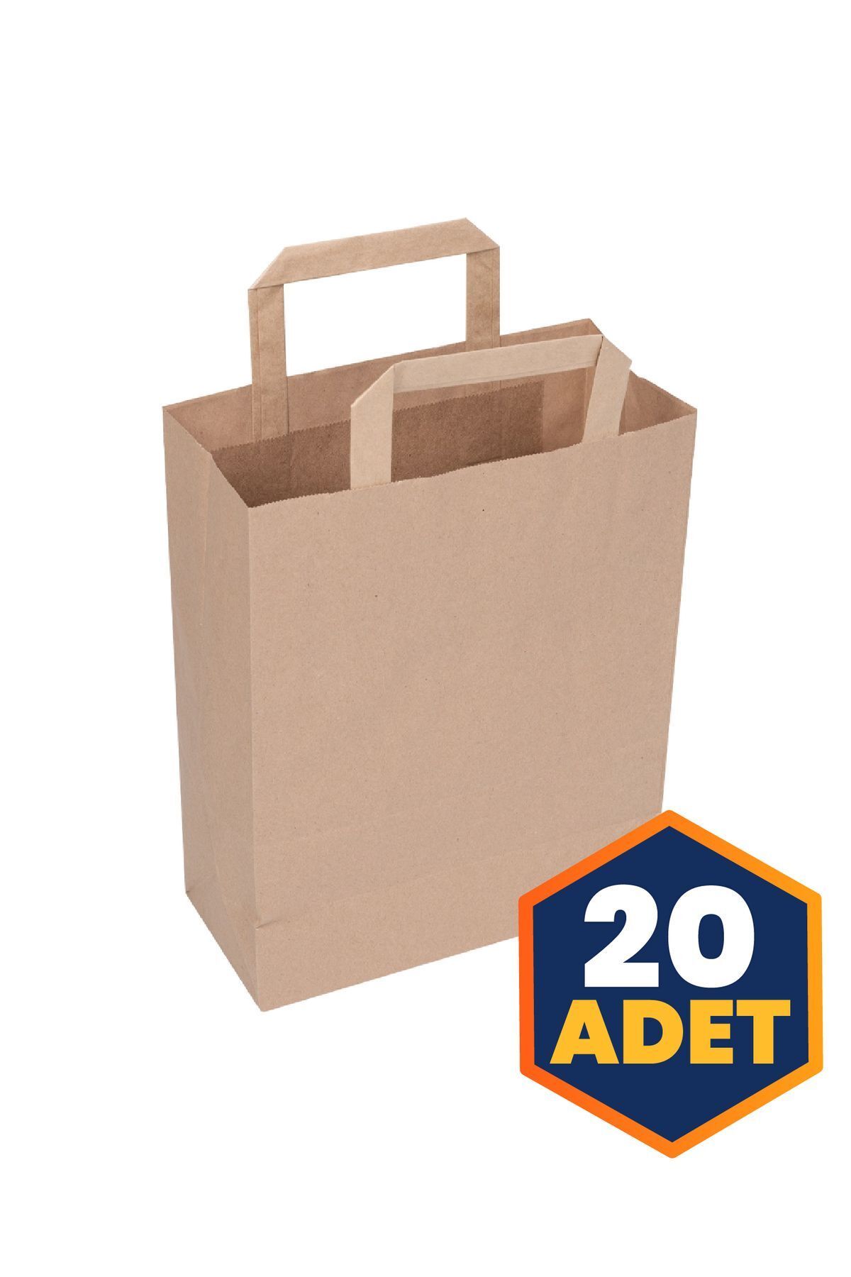 Model Ambalaj-Paper Bag Inside Handle Unprinted IMK Kraft 70 gr 22x10x28 cm - 20 pieces 2