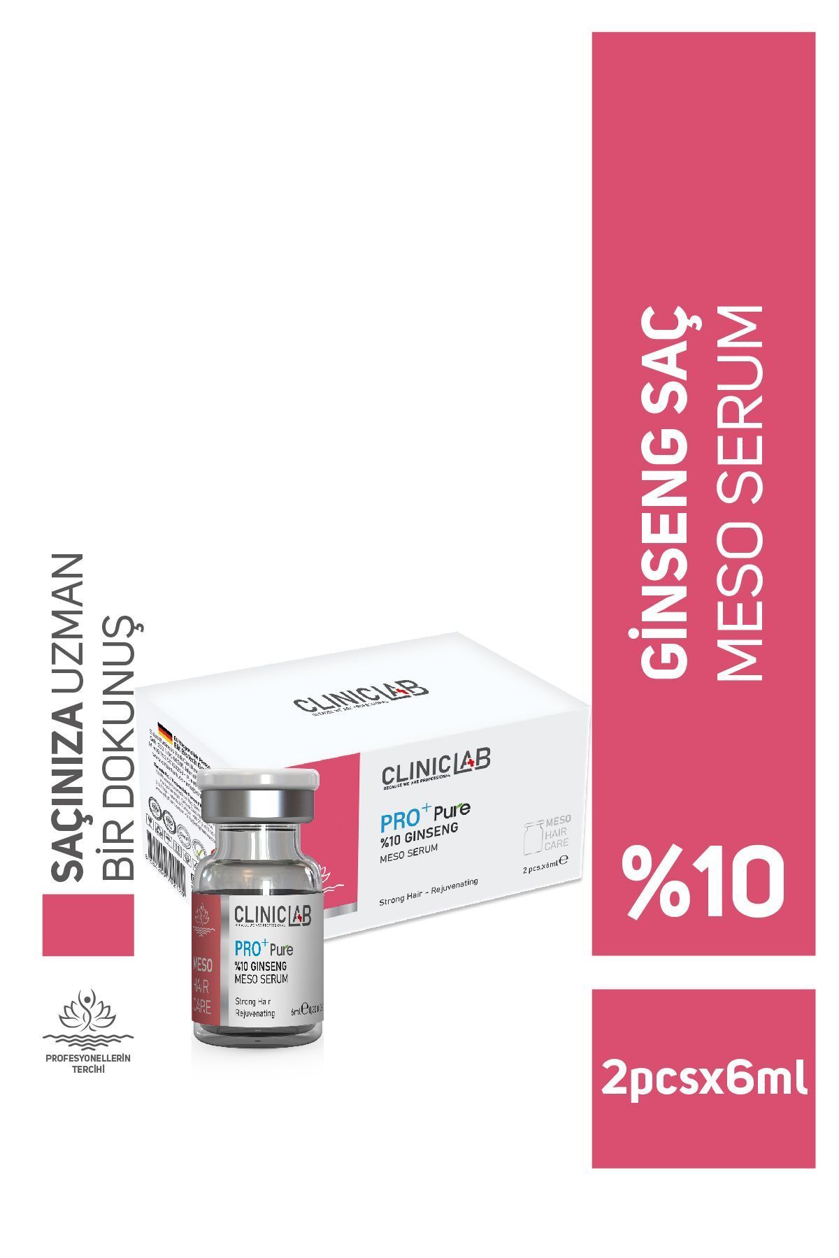مزو سرم ترمیم کننده و محافظ مو حاوی 10% جینسینگ 6 میلی لیتر Cliniclab