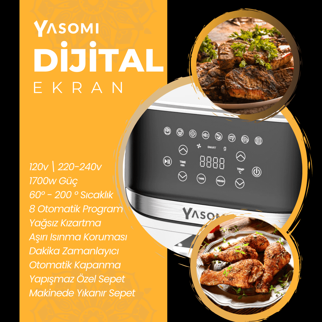 Yasomi Y55 Airfryer Fritöz (Beyaz)