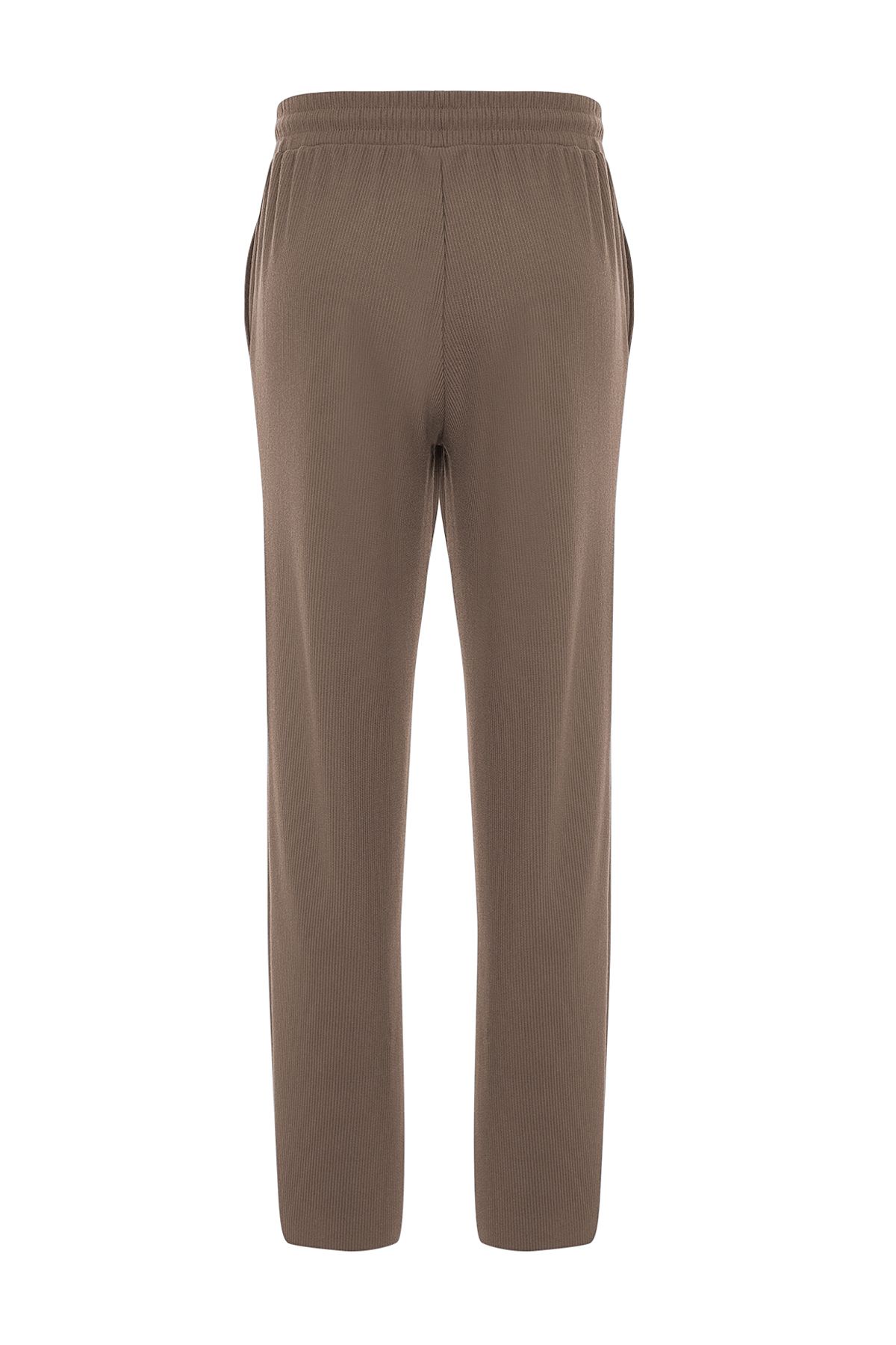 Trendyol Collection-Limitierte Edition Nerz-Einteiler-Jogginghose mit weitem Bein, strukturiert, knitterfrei, versteckter Kordel, TMNSS23EA00013 7