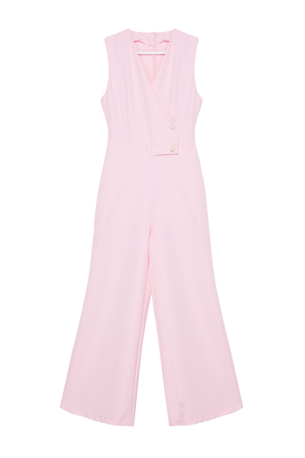 Trendyol Modest-Pearl részletes rózsaszín széles lábú jumpsuit - TCTSS24TL00005 6