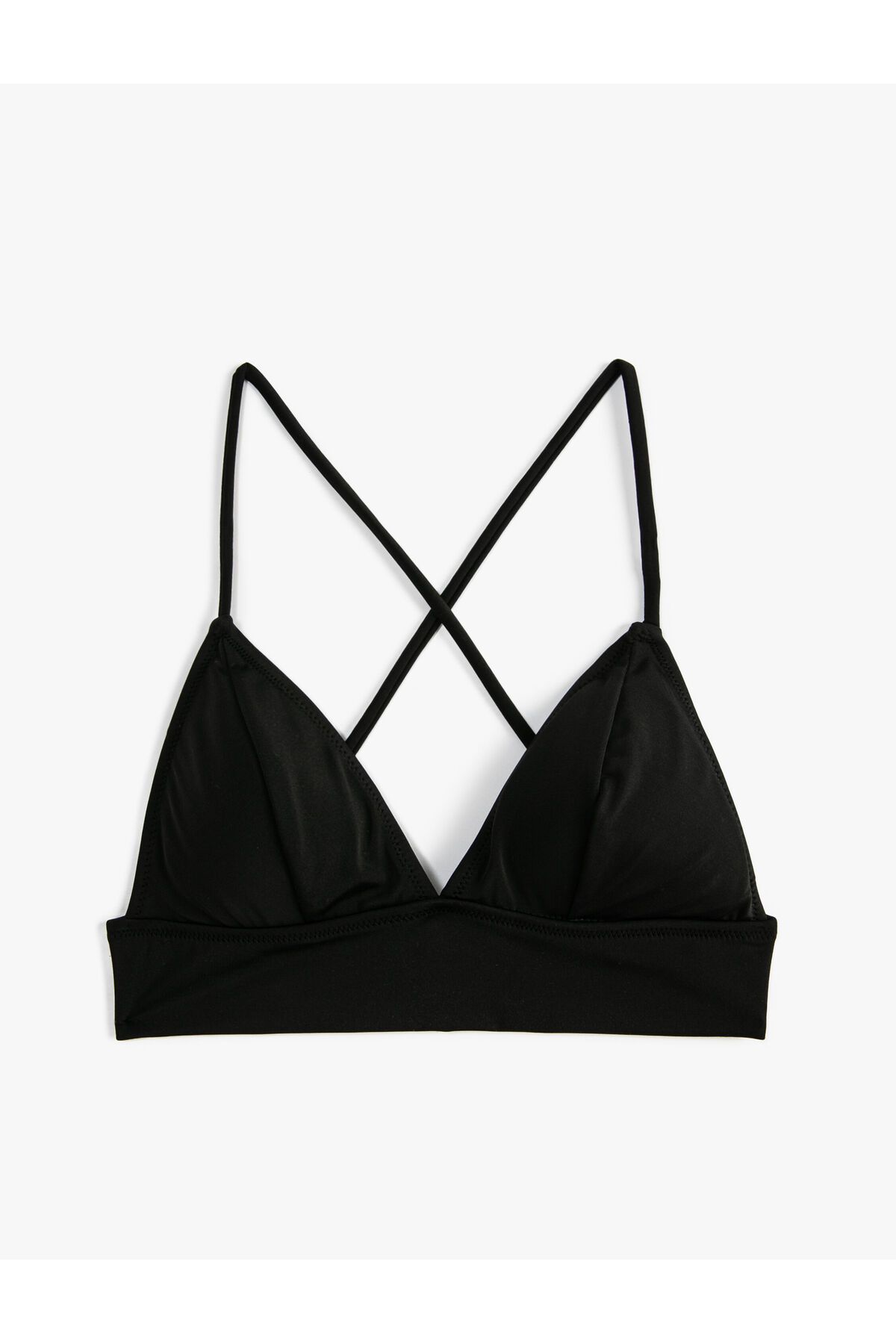 Koton Góra Od Bikini Typu Bralette Z Trójkątnym Paskiem, Pokryta Krzyżowym Paskiem Kobieta - 36
