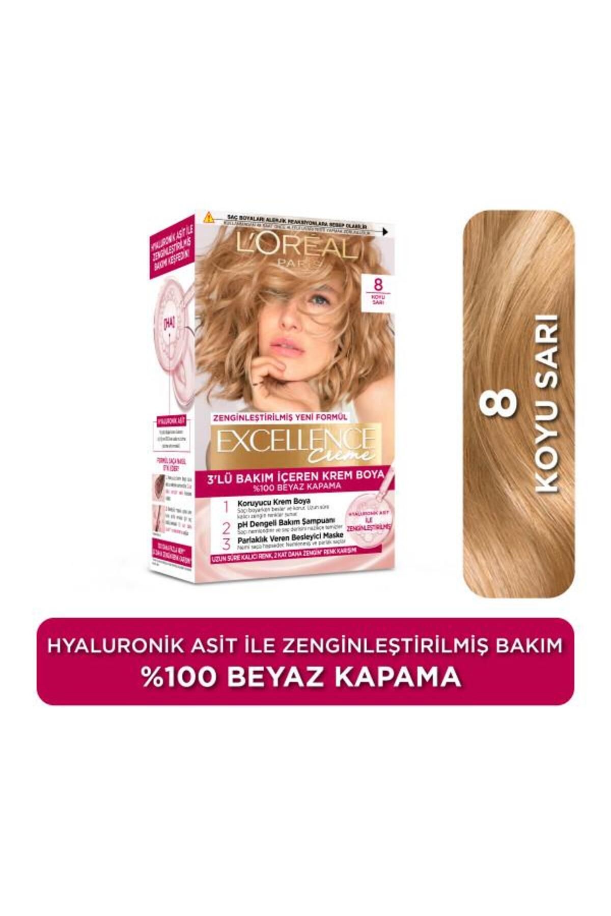 رنگ مو بلوند تیره L'Oréal Paris Excellence Creme 8 L'Oreal Paris