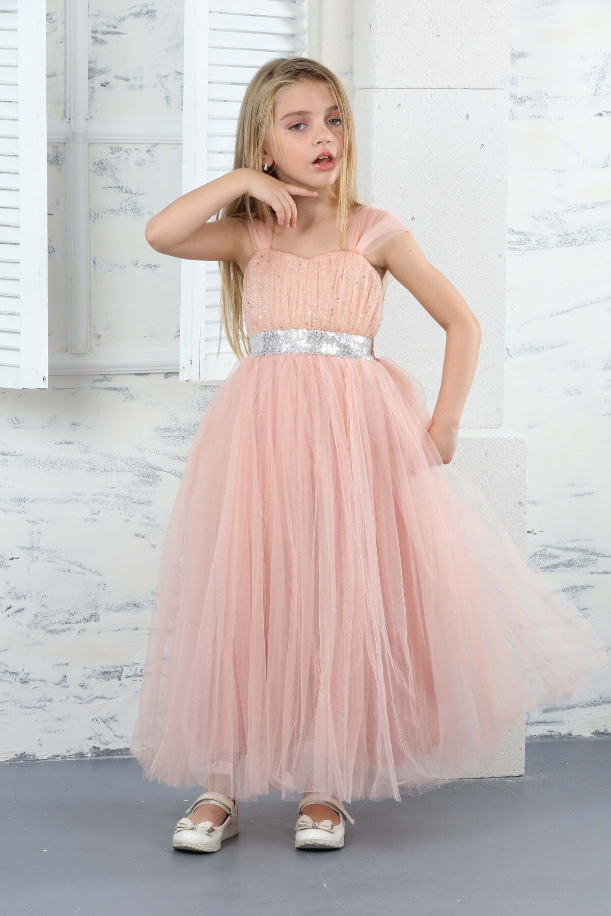 Asortik Kids-Rochie de seara cu sclipici pentru fete Rochie de mireasa Tinuta de nunta 4