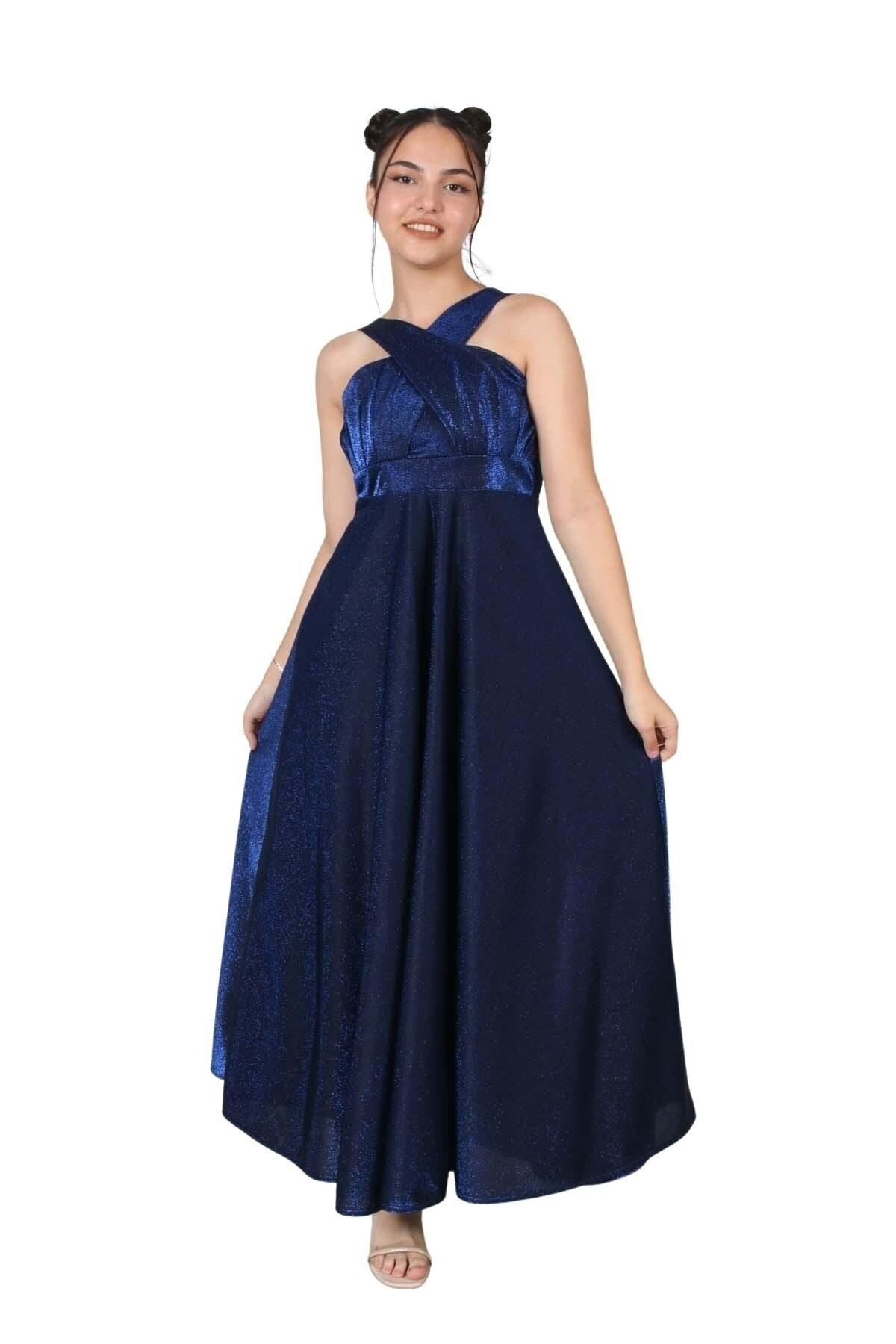 Girls Glitter Fabric Lined Evening Dress Evening Graduation Dress