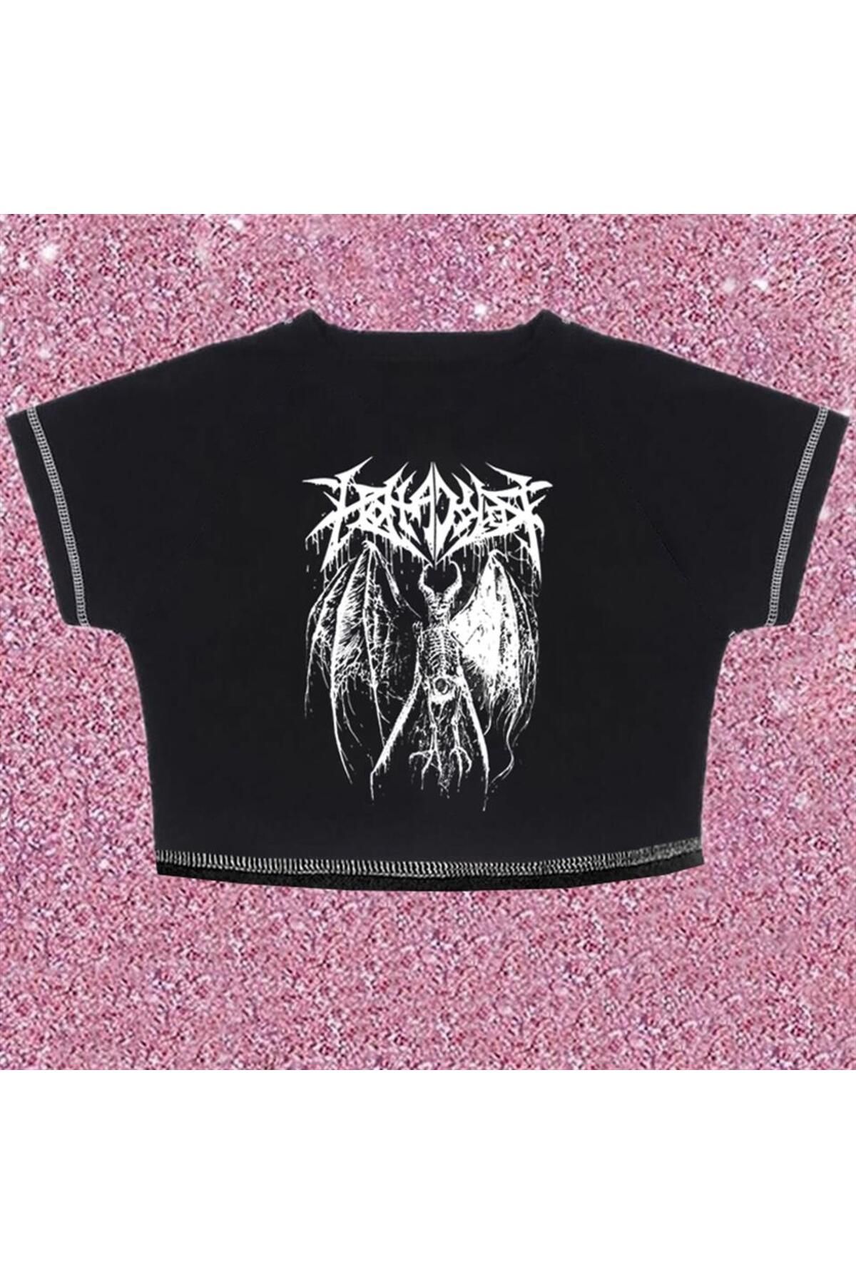Touz Moda-Harajuku Gothic Fashion - Winged Skeleton Half Women's T-shirt 4
