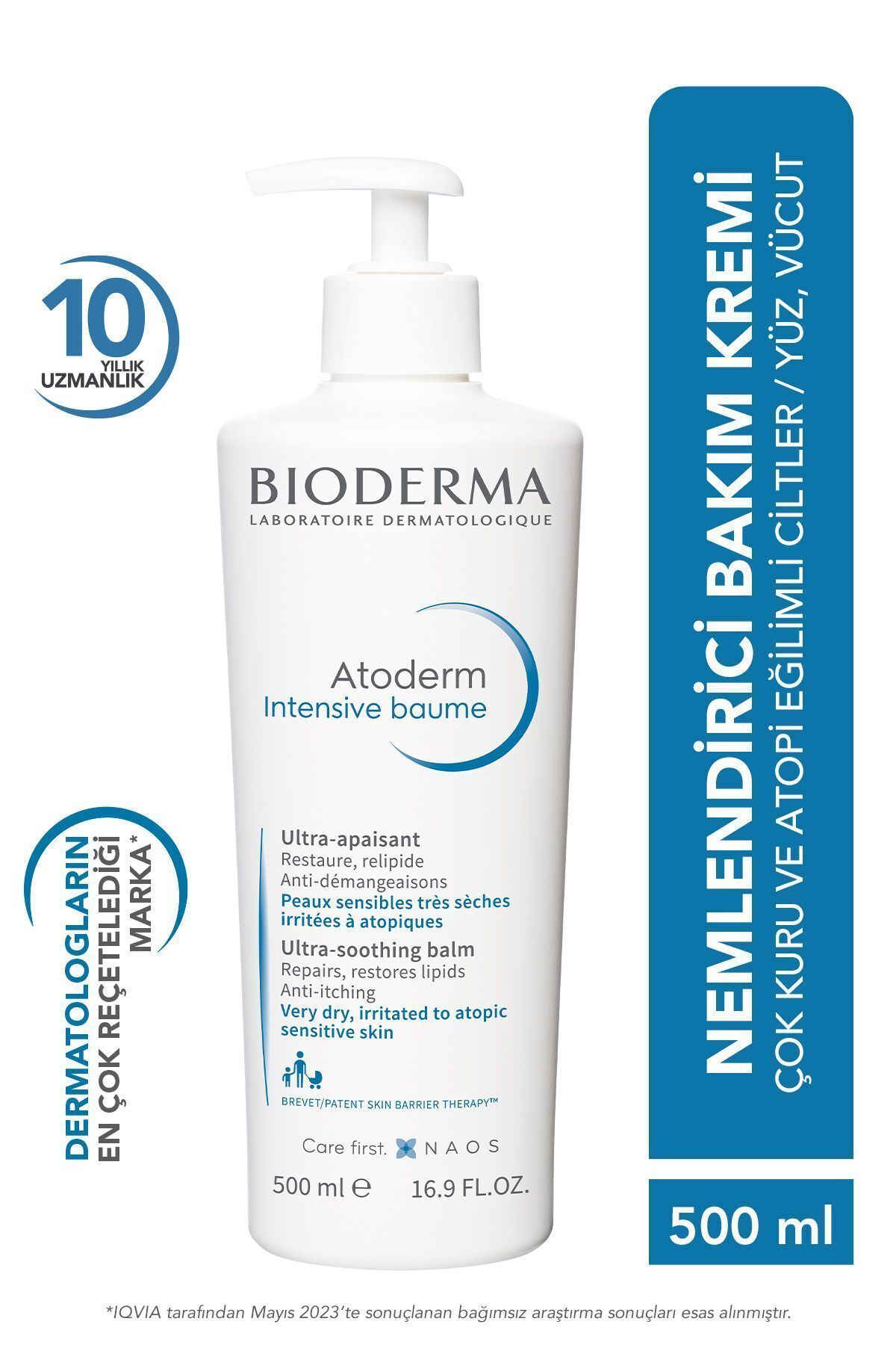 Bioderma Atoderm Intensiv Balm Увлажняющий крем для очень сухой кожи, склонной к атопии, 500 мл 3401565359201