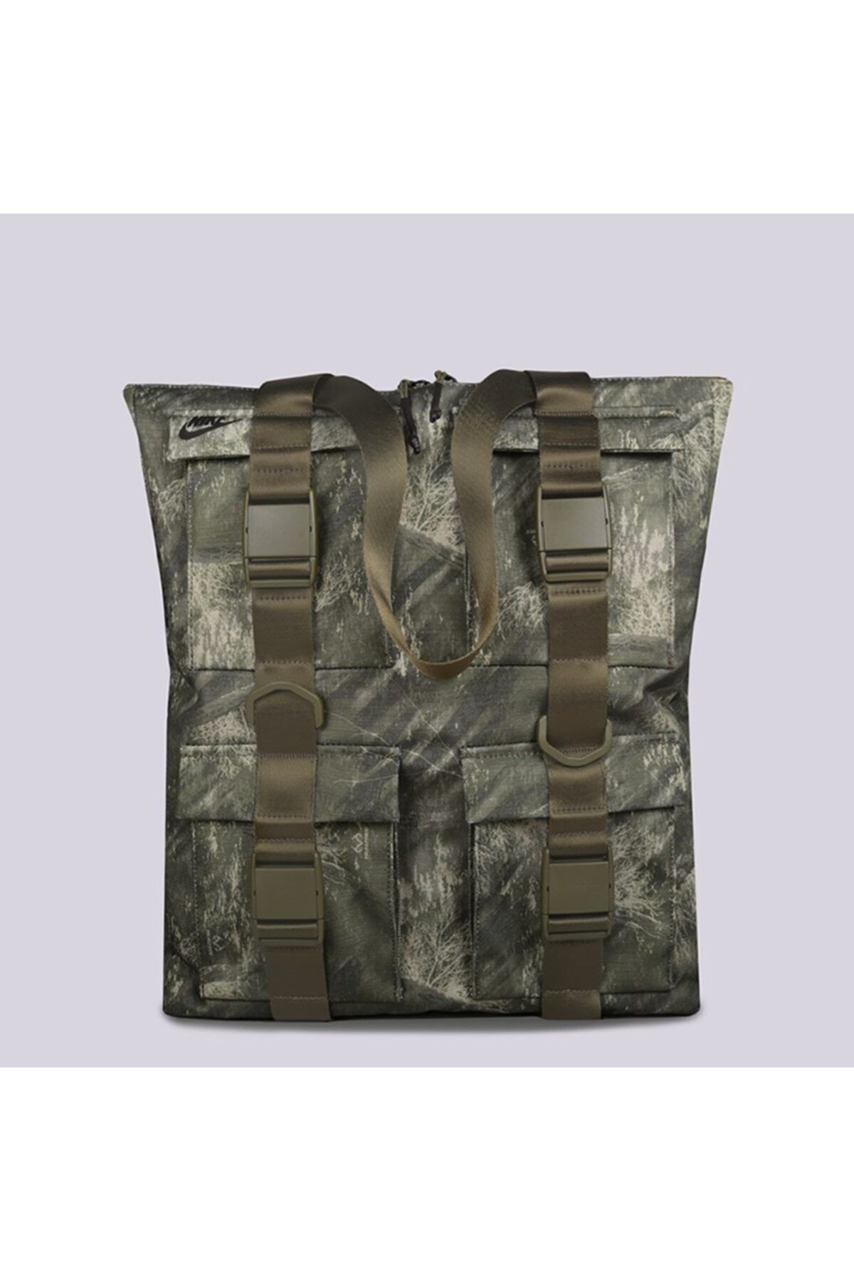 Nike Pocket Printed Tote Olive Canvas Shoulder Bag Ba6378 395 Trendyol