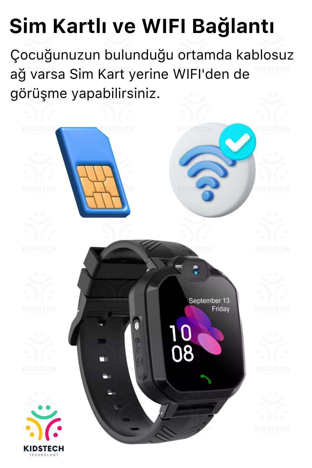 Çocuklar İçin GPS Konum BTK Kayıtlı Sim Kartlı Çocuk Takip Ortam Dinleme Kameralı Q20 Akıllı Saat