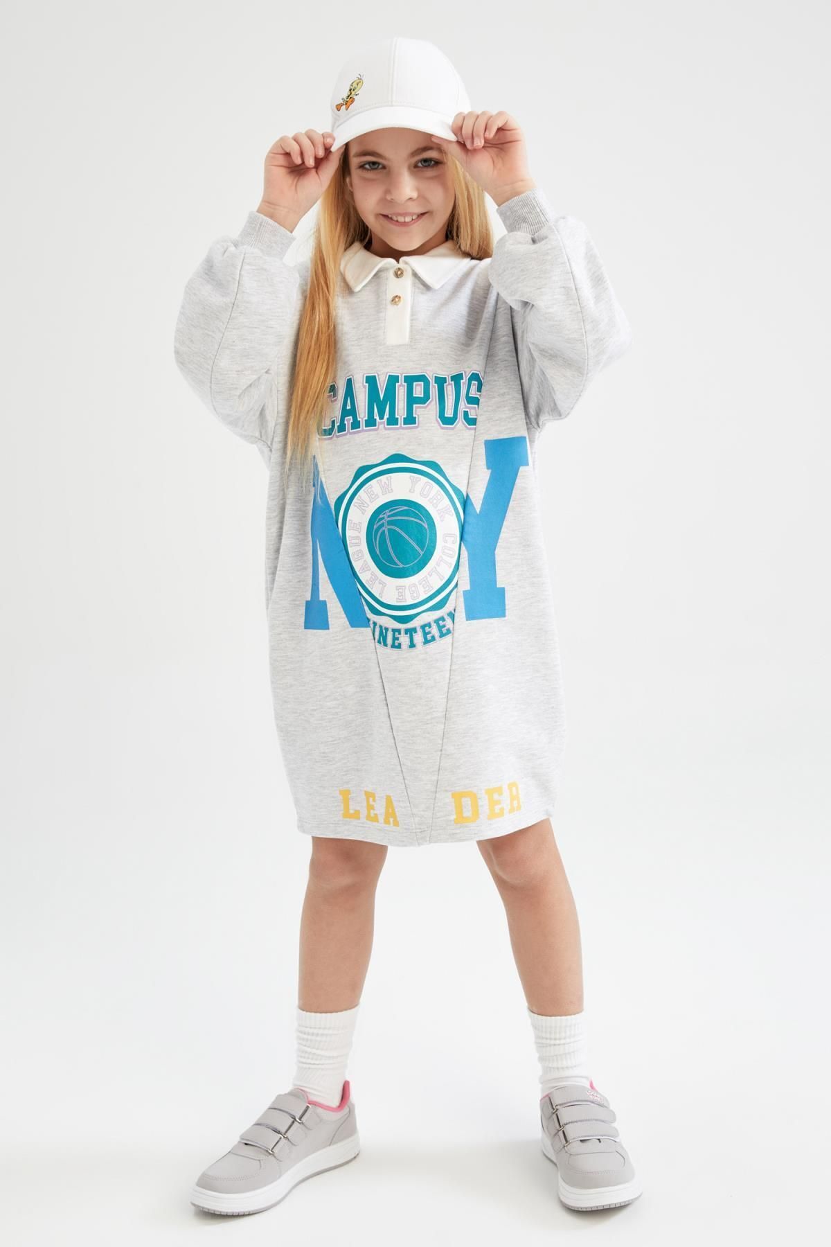 لباس مجلسی دخترانه خاکستری دفکتوDefacto | Z4887A623SP اورجینال - تصویر 3