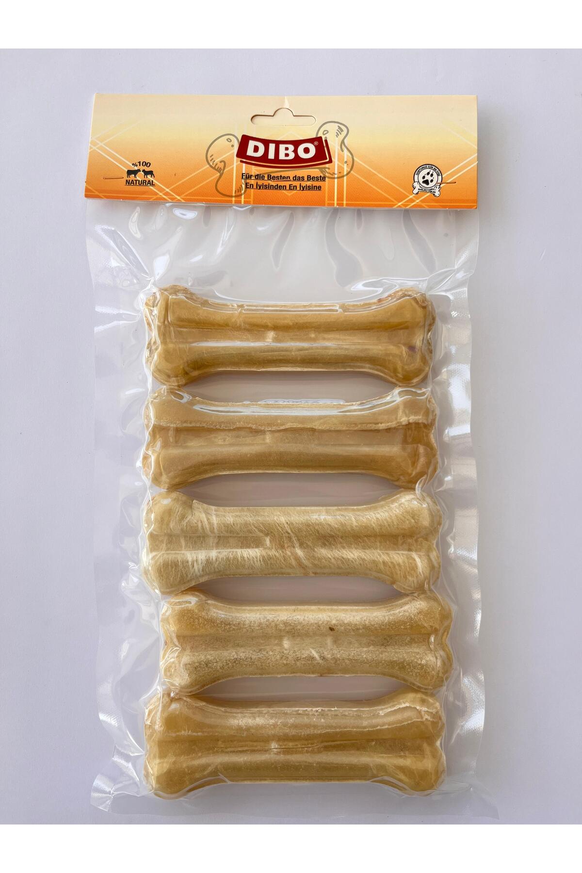 Dibo 13 Cm - 5 Adet Beyaz Pres Kemik ( 75-80 Gr - Köpek Kemiği & Ödül Maması )