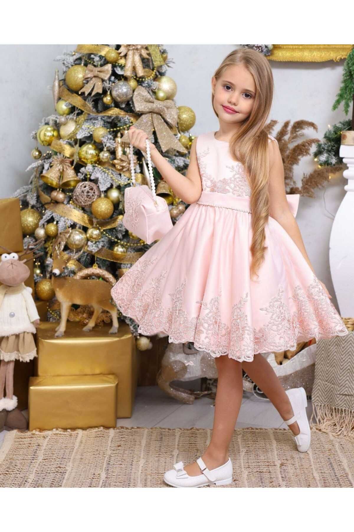 By Feyza Kids Collection КРУЖЕВНАЯ СУМКА ДЛЯ ДЕВОЧКИ ВЕЧЕРНЕЕ ПЛАТЬЕ DÇA023