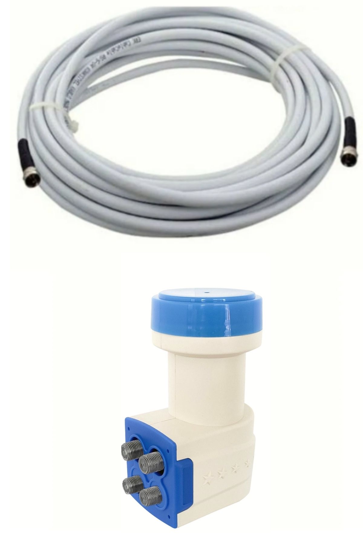 30 Metre Uydu Kablosu Dörtlü Çıkış Çanak Uydu 4k Full Hd 3d Lnb F Konnektör 4 Lü Quad Lnb