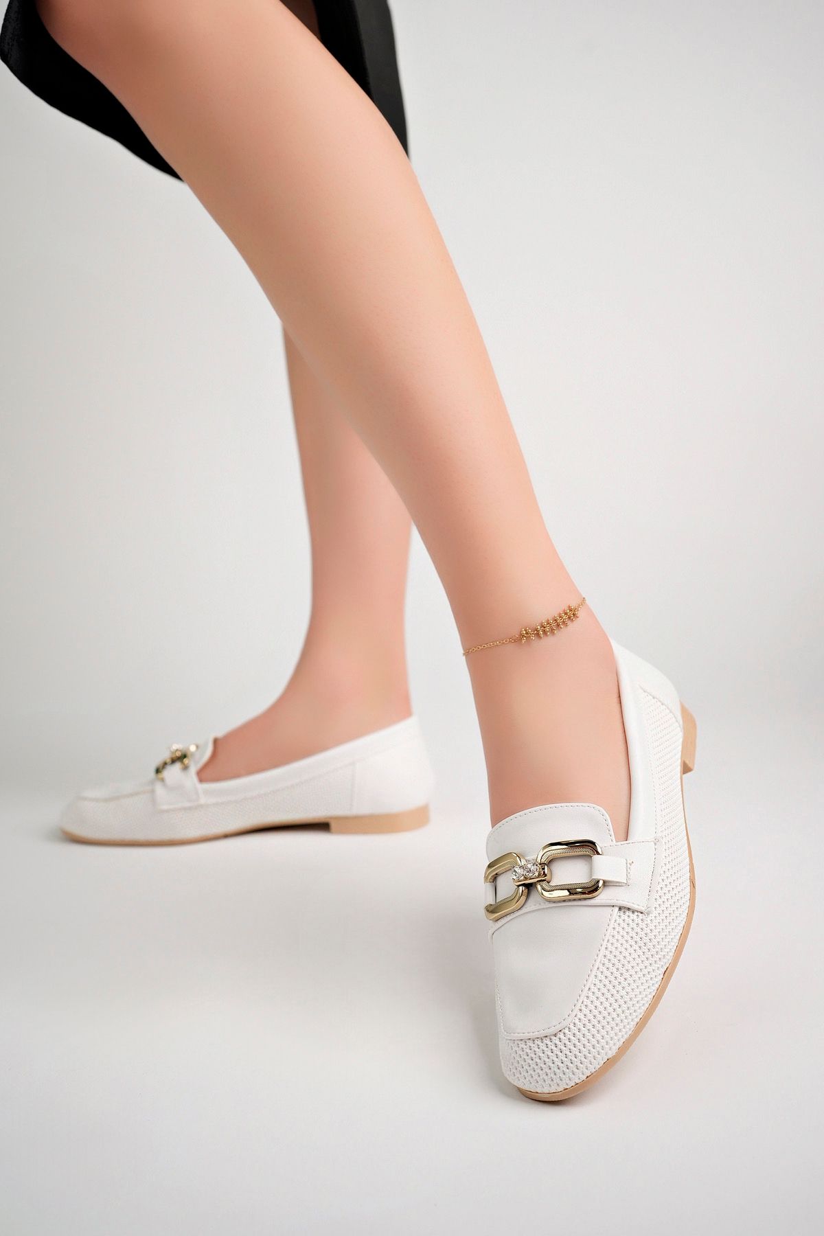 Freemax-Freemax.051 White - Pantofi de balerin țesut confortabil de vară pentru femei 3