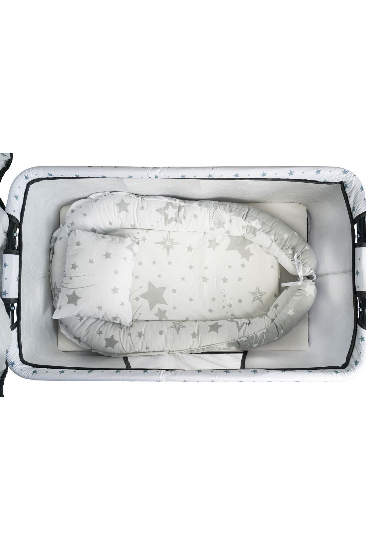 Özbay Btrend Babynest Yatak Ve Yastık+ Cep Hediyeli Sallanır Sepet Beşik Bebek Beşiği Hamak 2 li Set fotoğrafı 2 (önizleme)