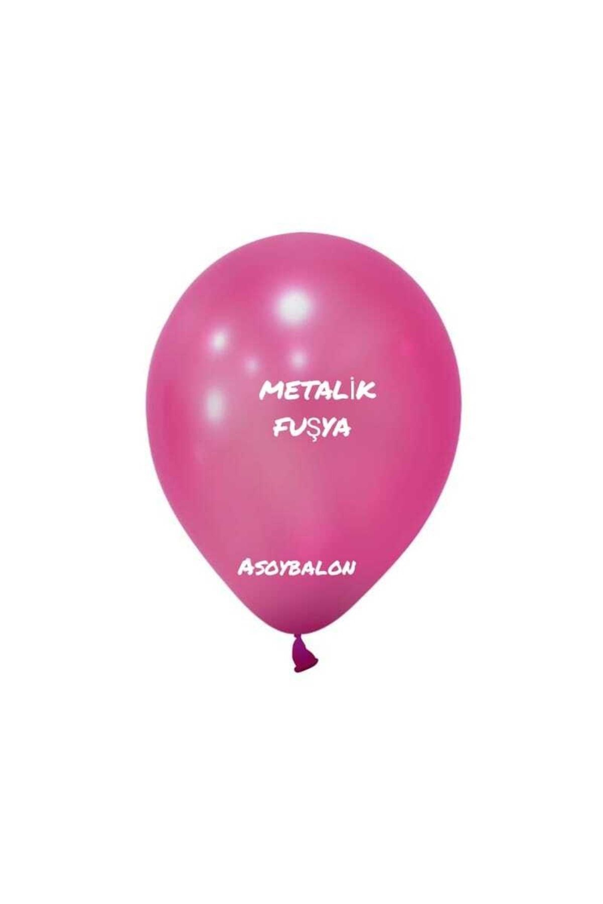 asöy-Metallic Fuchsia Balloon for Birthday - 10 Pieces, 12 Inch, 30 cm 2