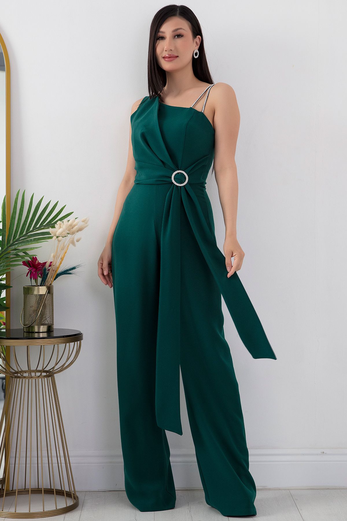 PULLIMM-One Shoulder Stone Detailed Jumpsuit - DNS1454 5