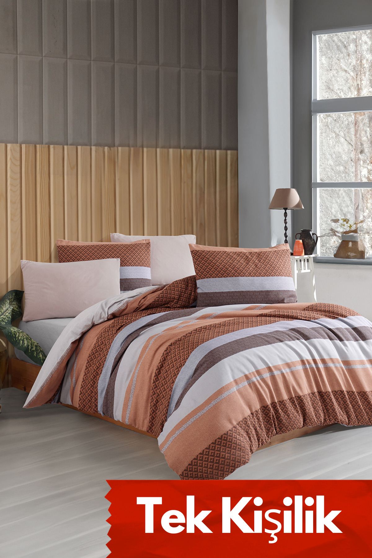 conzaliza Tek Kişilik Lastikli Çarşaflı Nevresim Takımı | Pamuklu