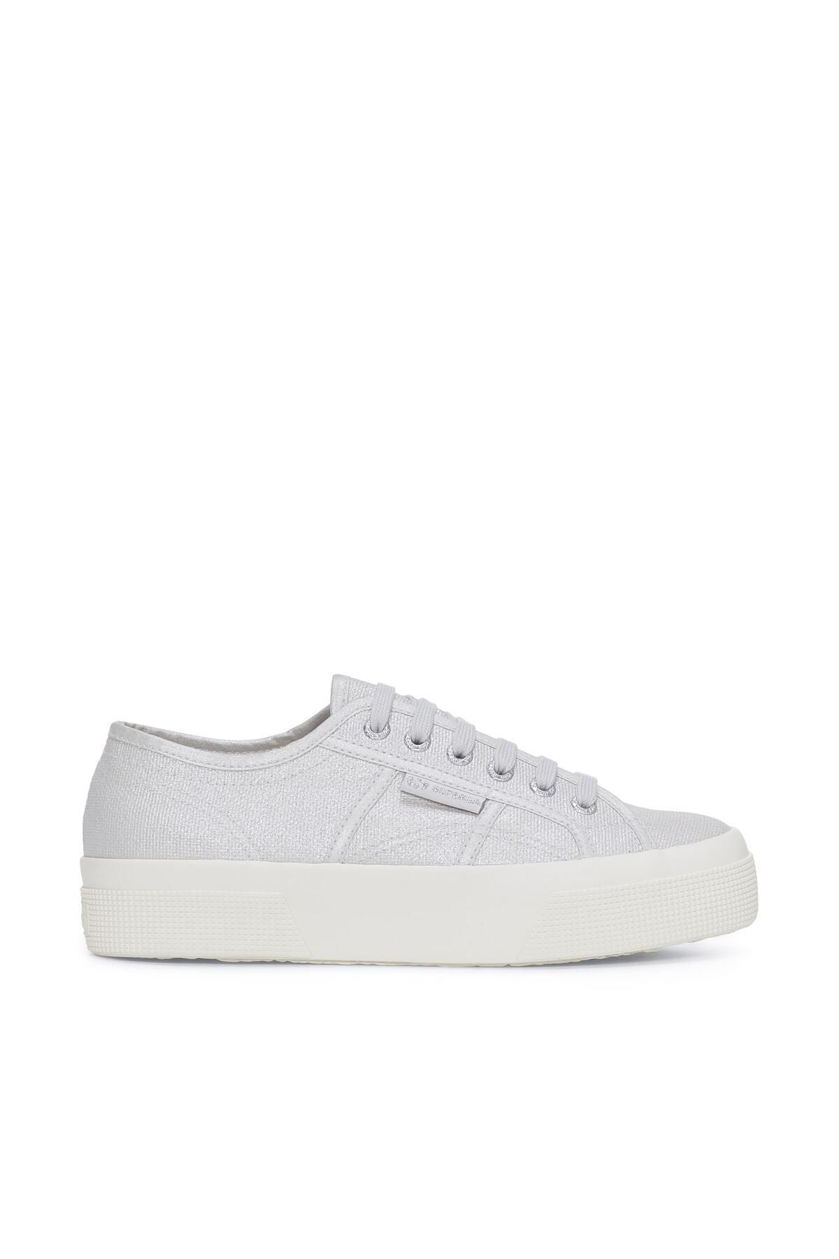 کفش کتانی زنانه 2740 مرواریدی مات با پلت فرم بژ Superga