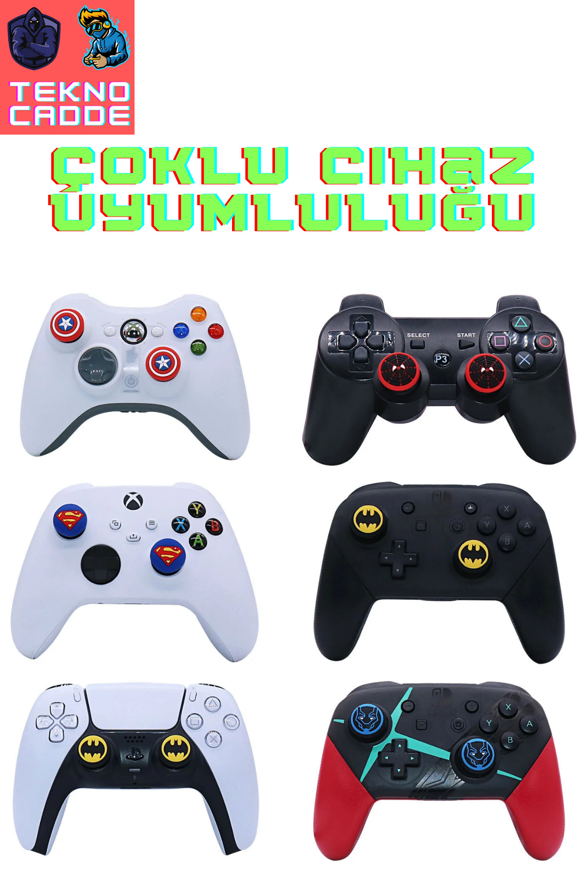 PS4/PS5/PS3/Xbox Series X/Series S/OneX/ONES/Switch Pro Uyumlu Analog Koruyucu Silikon PAD uyumlu 2