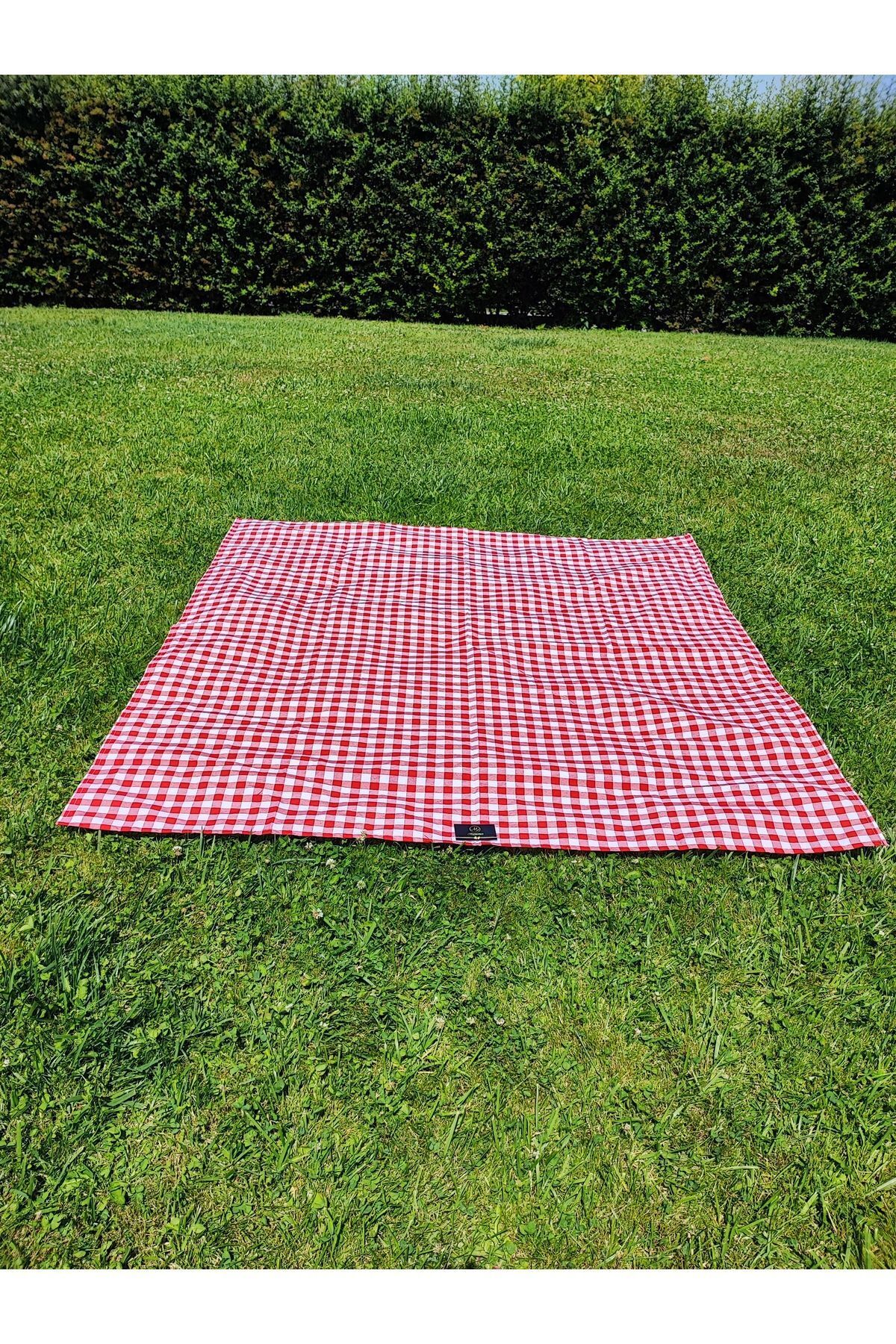 Meryemce Ev Tekstili 170x170cm Petite Checked Picnic Mat 50cm x 50 cm 4 Cushions Trendyol