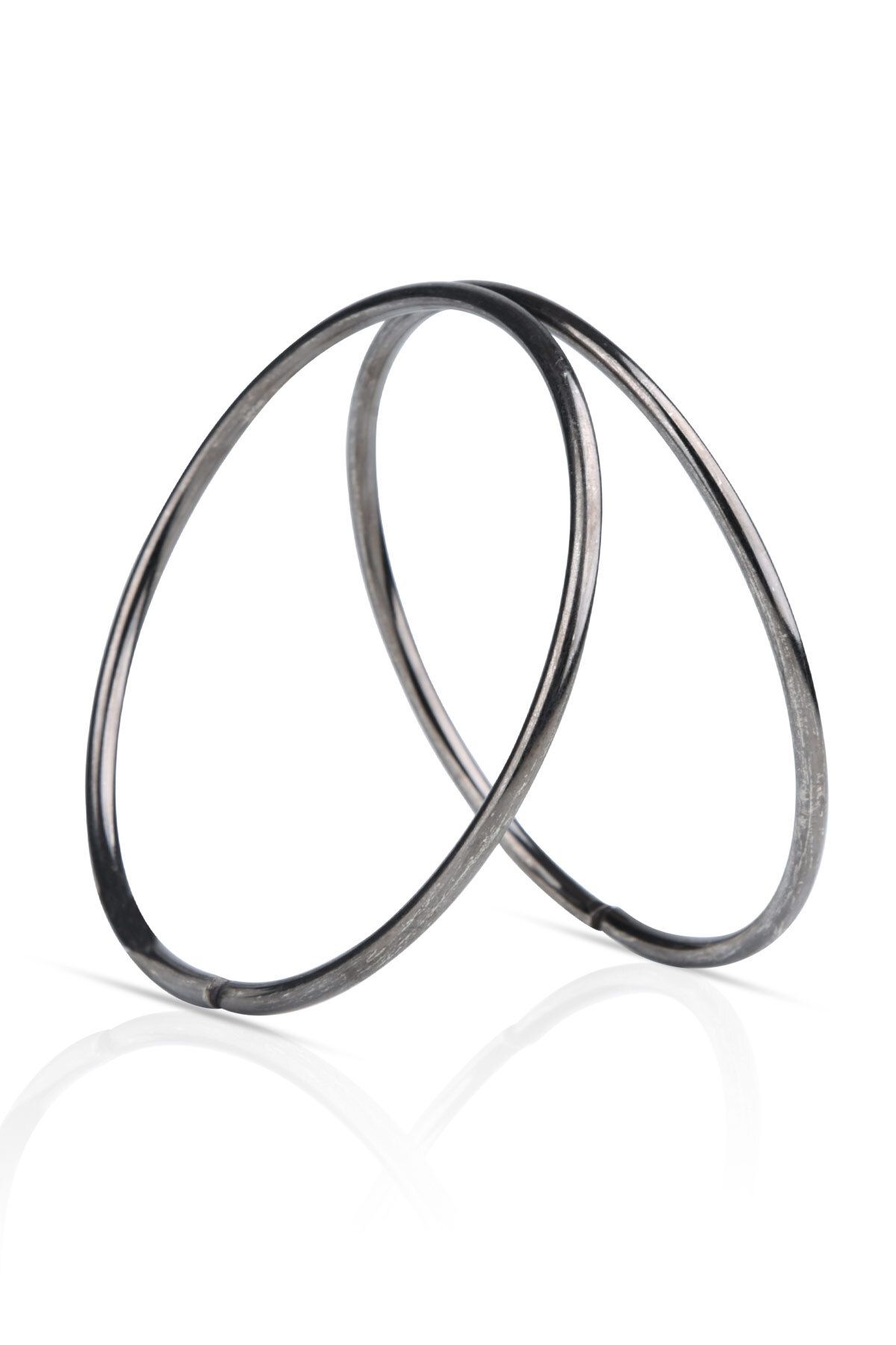 SENSY-Black Metal Round Ring Bag with Handle - 11 Cm 1