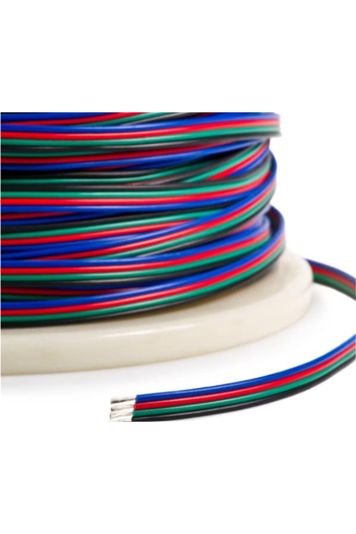 Arduino-100 Meters RGB Cable - 4 LED Strips, 4X0.22 Tinned, 100% Copper 1