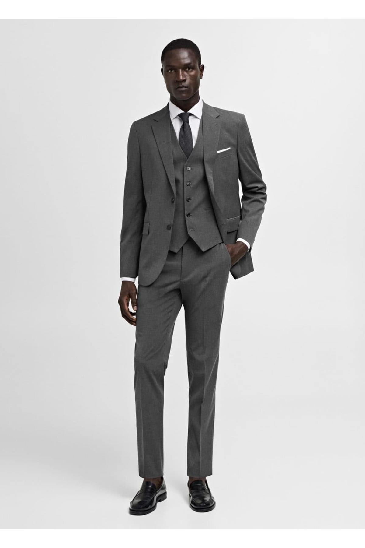 ژاکت مردانه خاکستری منگو | 77080568 اورجینال - تصویر 2