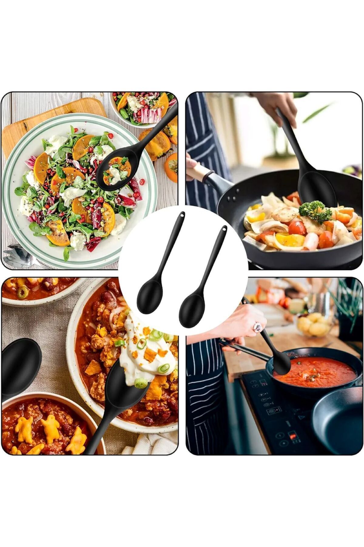TARIK HOME-27 cm extra-hard tip silicone serving spoon Fireproof non-stick pan anti-scratch 3
