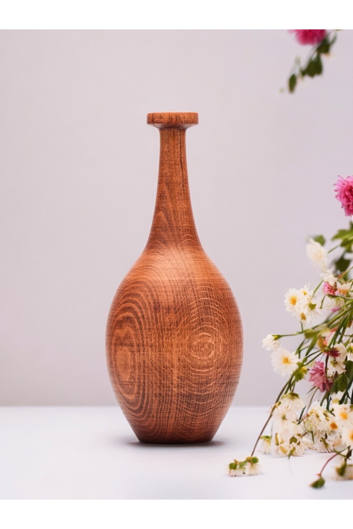 SCANDINAVIAN STYLE WOODEN VASE HANDCRAFTED