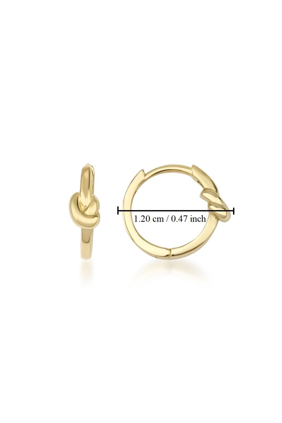 14 Ayar Altın Love Knot Hoop Küpe 2
