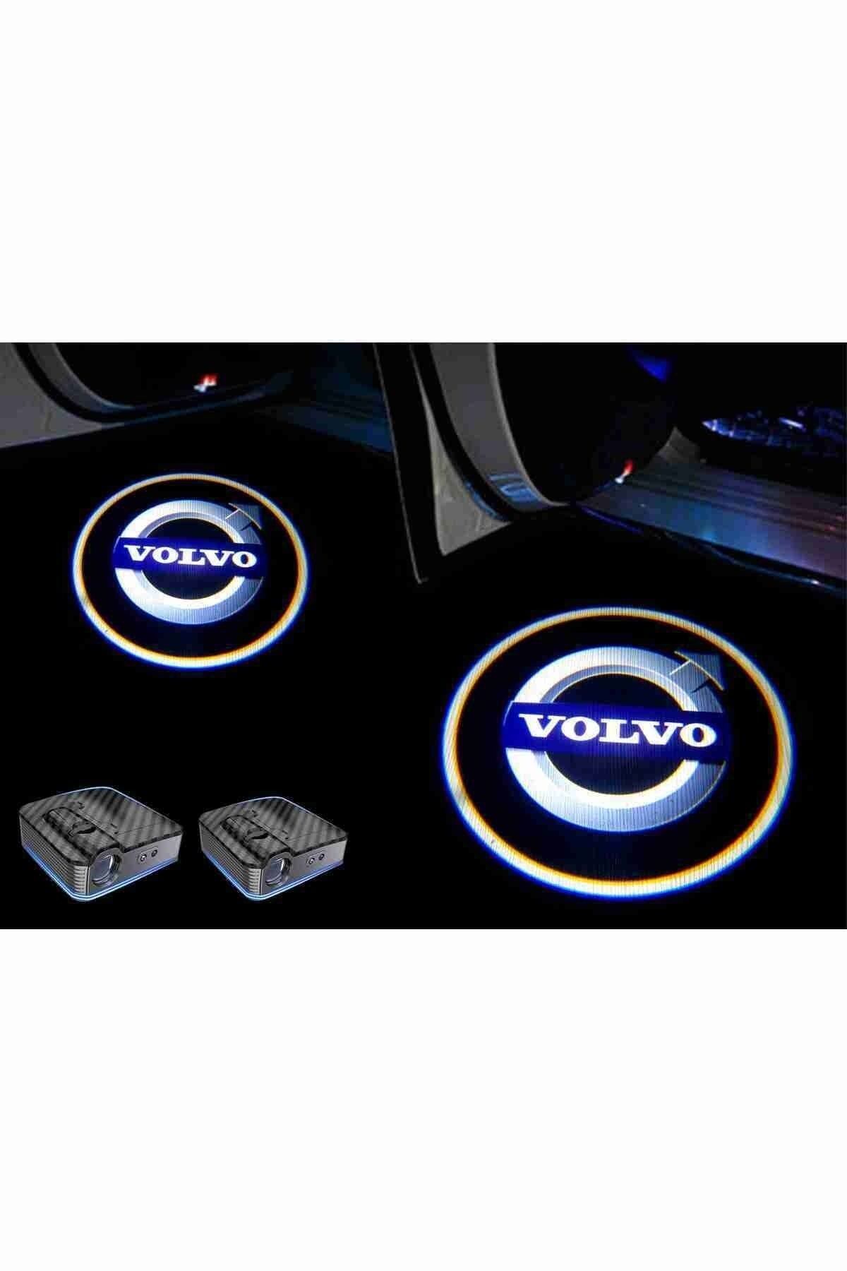 ototime Volvo Araçlar İçin Pilli Yapıştırmalı Kapı Altı Led Logo-Markana Özel Sticker Hediye-