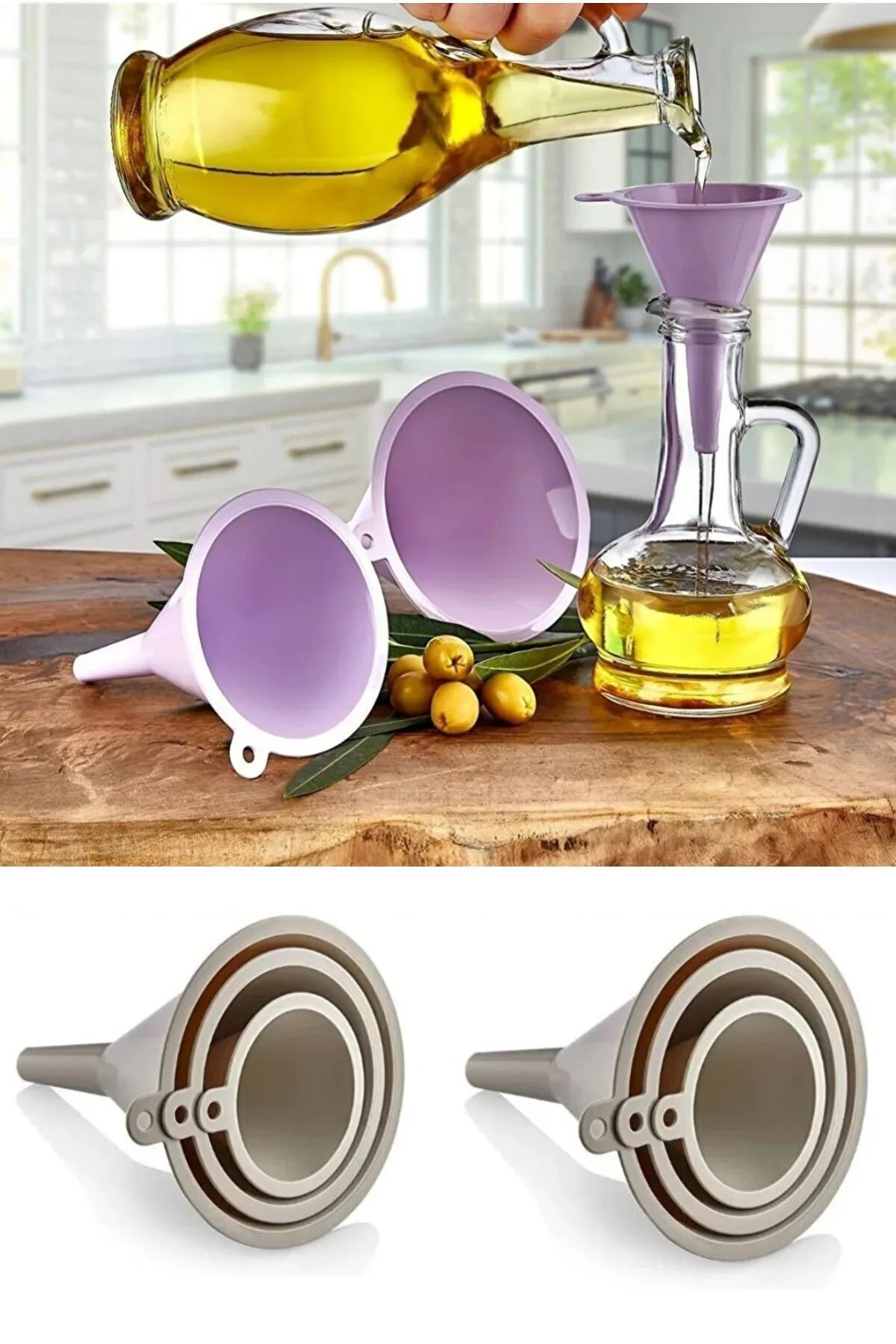 3Pcs Plastic Funnel Set