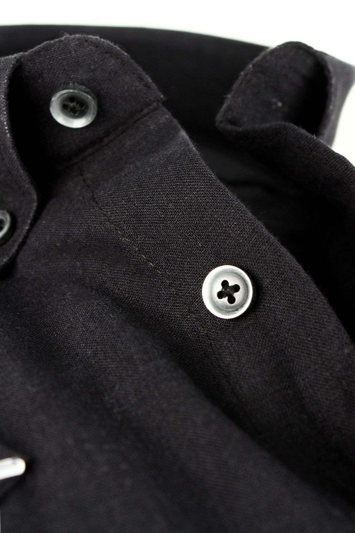 Varetta-Men's Kuzguni Black Linen Cotton Pocket Summer Short Sleeve Shirt Cotton Shirt 2