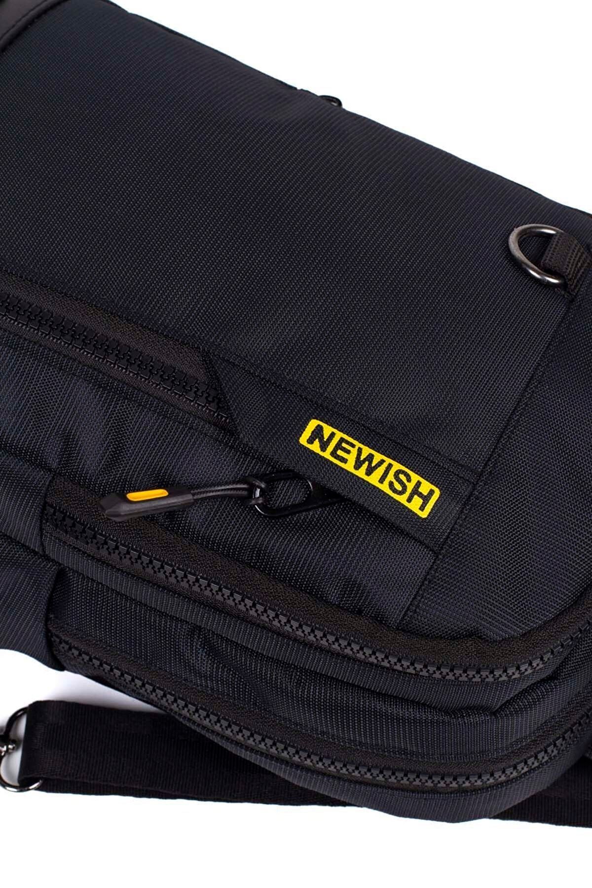 tuldar  Unisex Siyah Suya Dayanıklı Kumaş Çapraz Göğüs Ve Omuz Çantası - Görsel 5