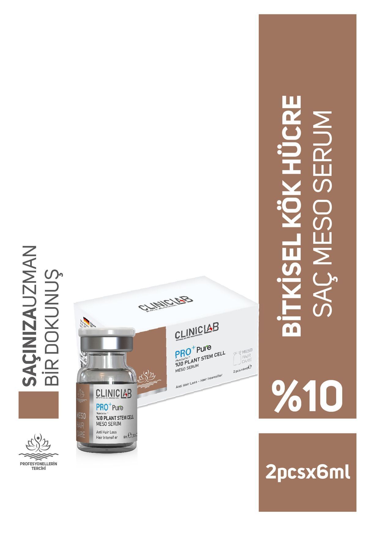 سرم مزو حاوی 10% سلول های بنیادی گیاهی محرک ریشه مو 6 میلی لیتر Cliniclab