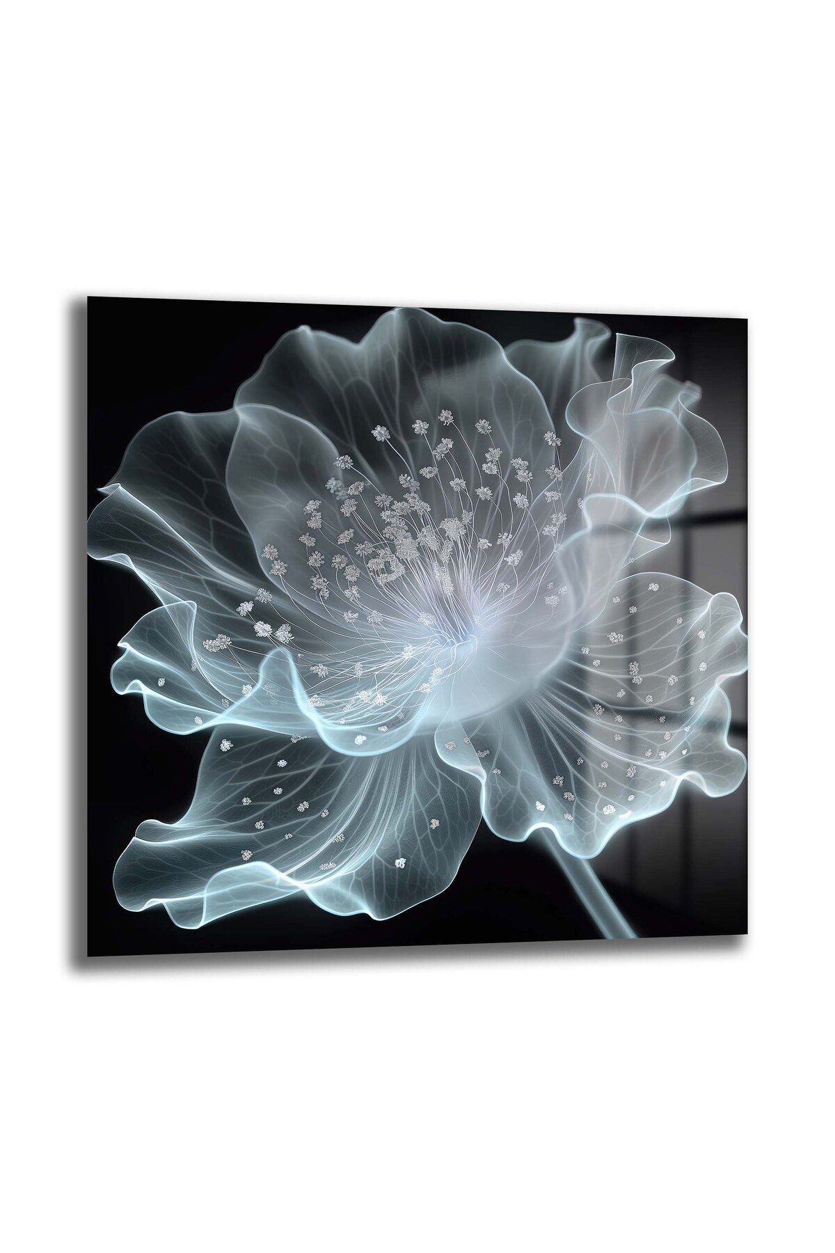 X-ray Flower Square Glass Painting