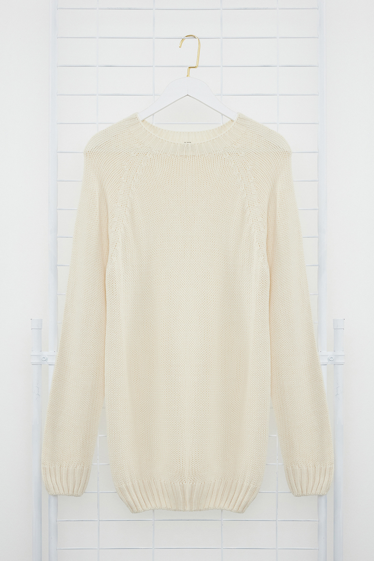 Trendyol Collection-Ecru Slim Fit Strickpullover mit Raglanärmeln und Rundhalsausschnitt – TMNAW25KZ00000 6
