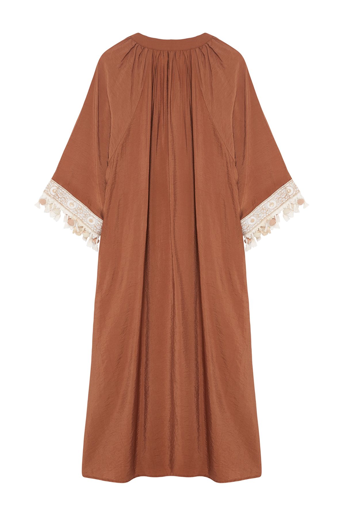 Trendyol Modest-Capac țesut cu detalii accesorii maro și ferace și caftan și Jalabiya TCTSS24KK00008 8