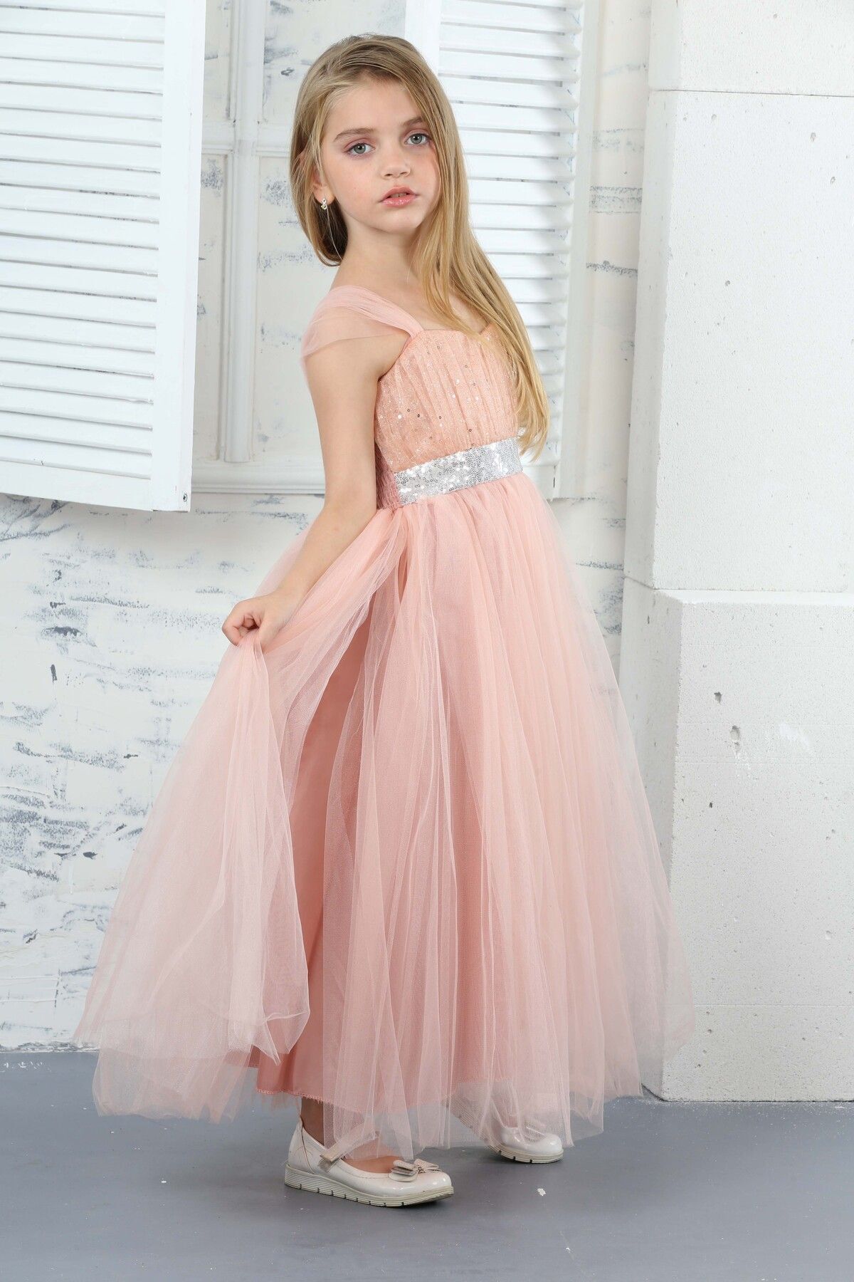 Asortik Kids-Rochie de seara cu sclipici pentru fete Rochie de mireasa Tinuta de nunta 6