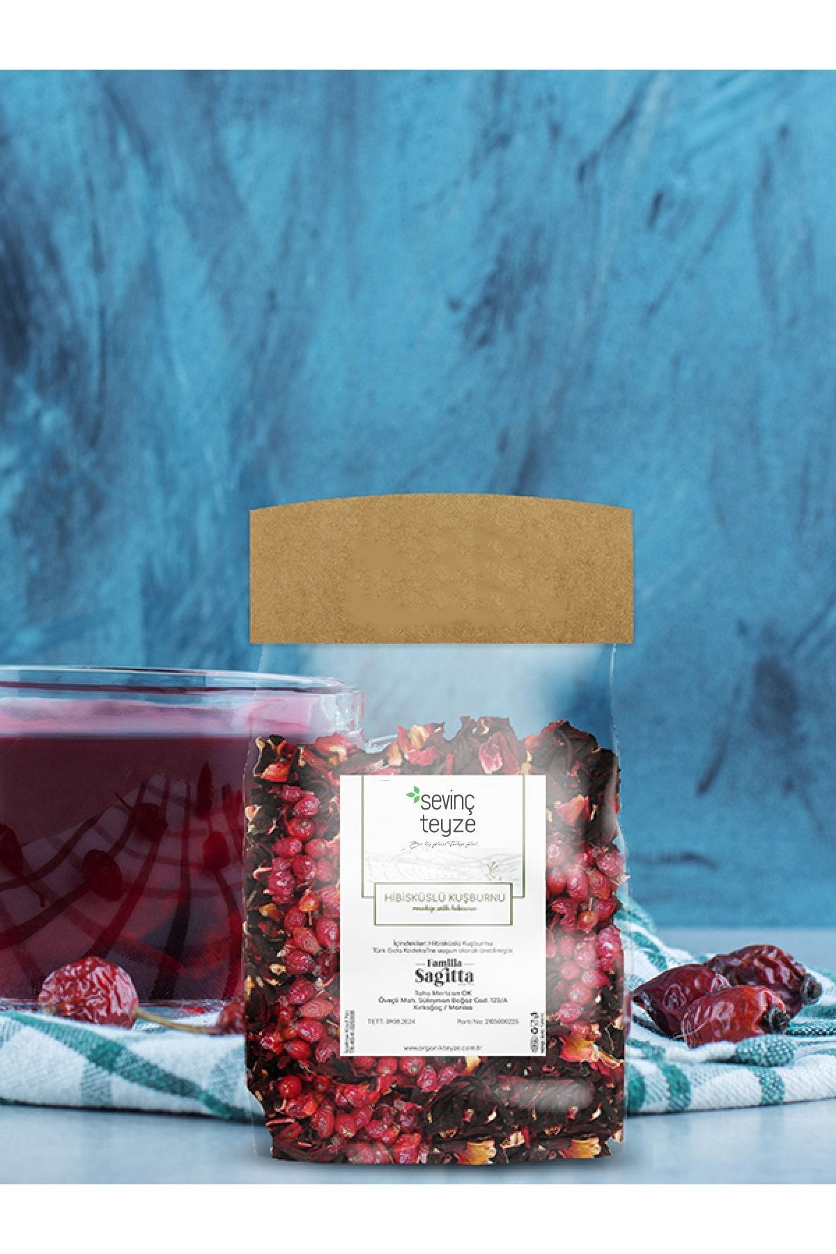 Organik Teyze Sevinç Teyze Hibisküs&kuşburnu, Hibiscus&roseship, Hibiscus Sabdariffa&rosa Canina 150g.