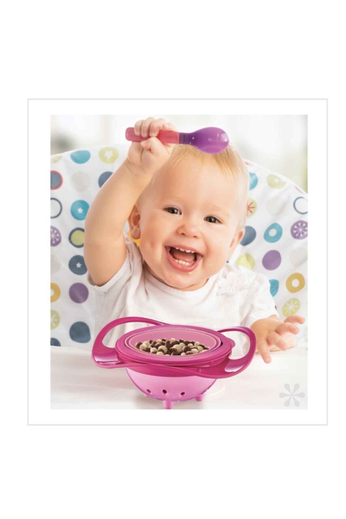 Babyjem Beslenme Seti - Dökülmeyen Tabak Pembe & Silikon Meyve Sebze Emziği Pembe fotoğrafı 3 (önizleme)