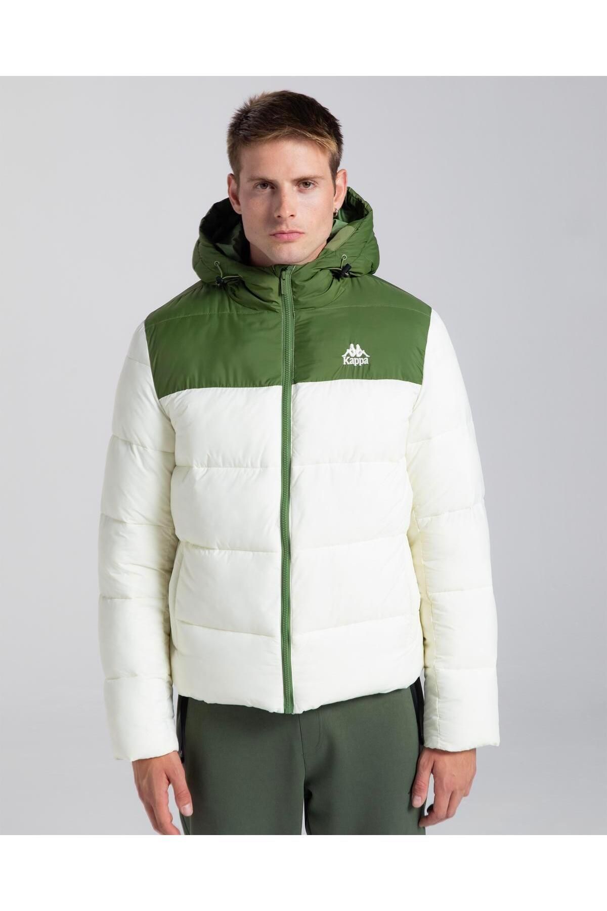 Kappa Gamarit Men s White Green Puffer Jacket Authentic Trendyol