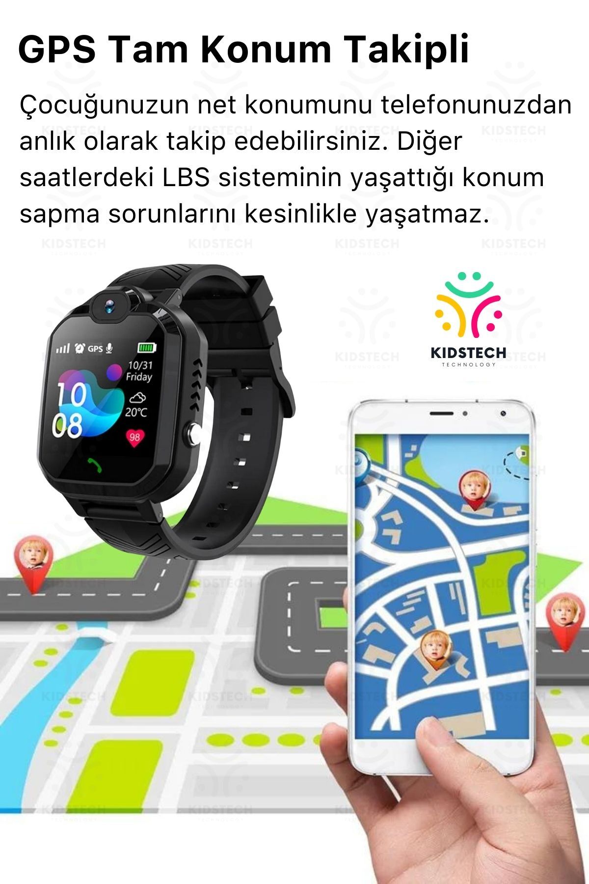 Çocuklar İçin GPS Konum BTK Kayıtlı Sim Kartlı Çocuk Takip Ortam Dinleme Kameralı Q20 Akıllı Saat