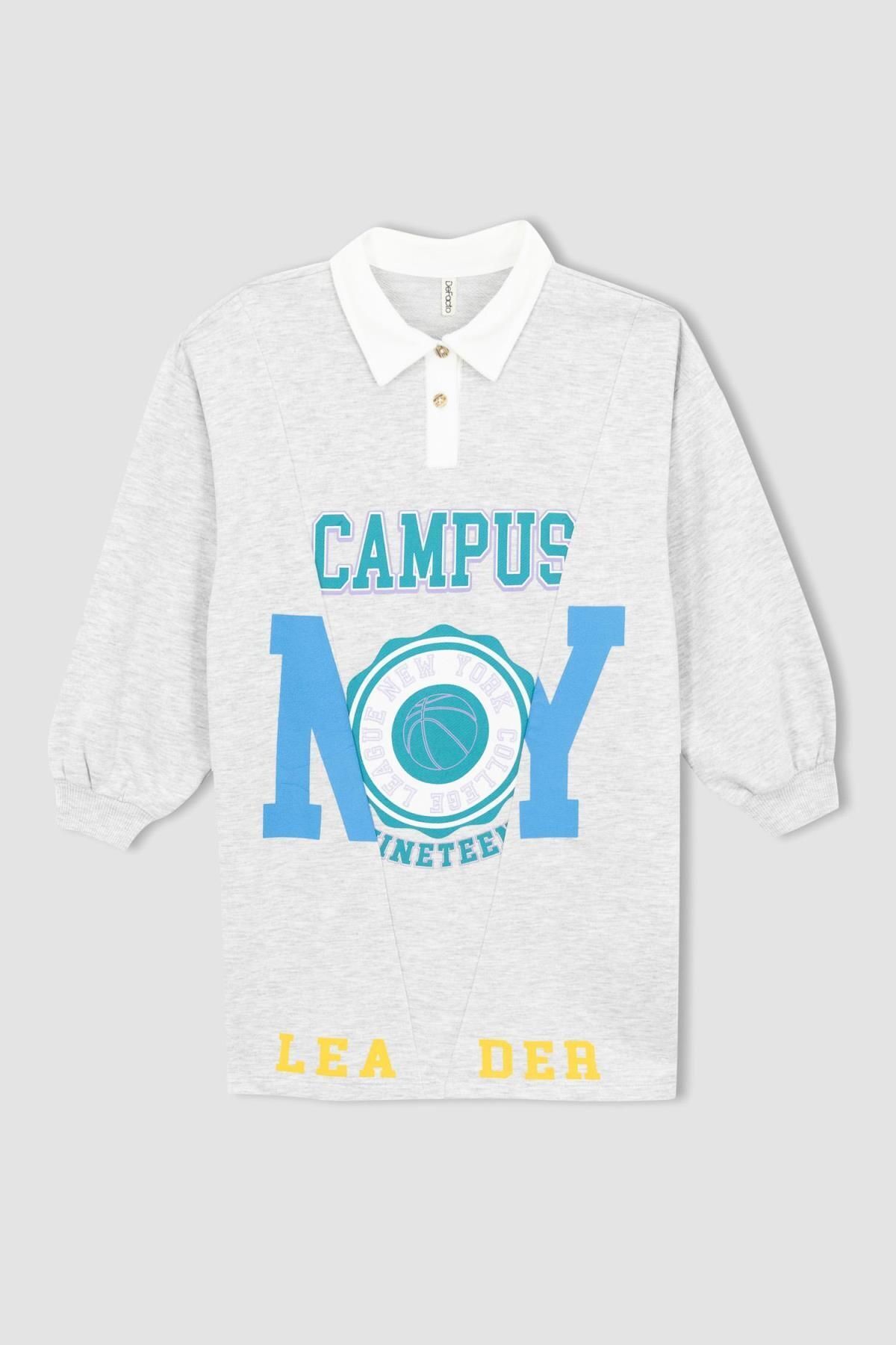 لباس مجلسی دخترانه خاکستری دفکتوDefacto | Z4887A623SP اورجینال - تصویر 8