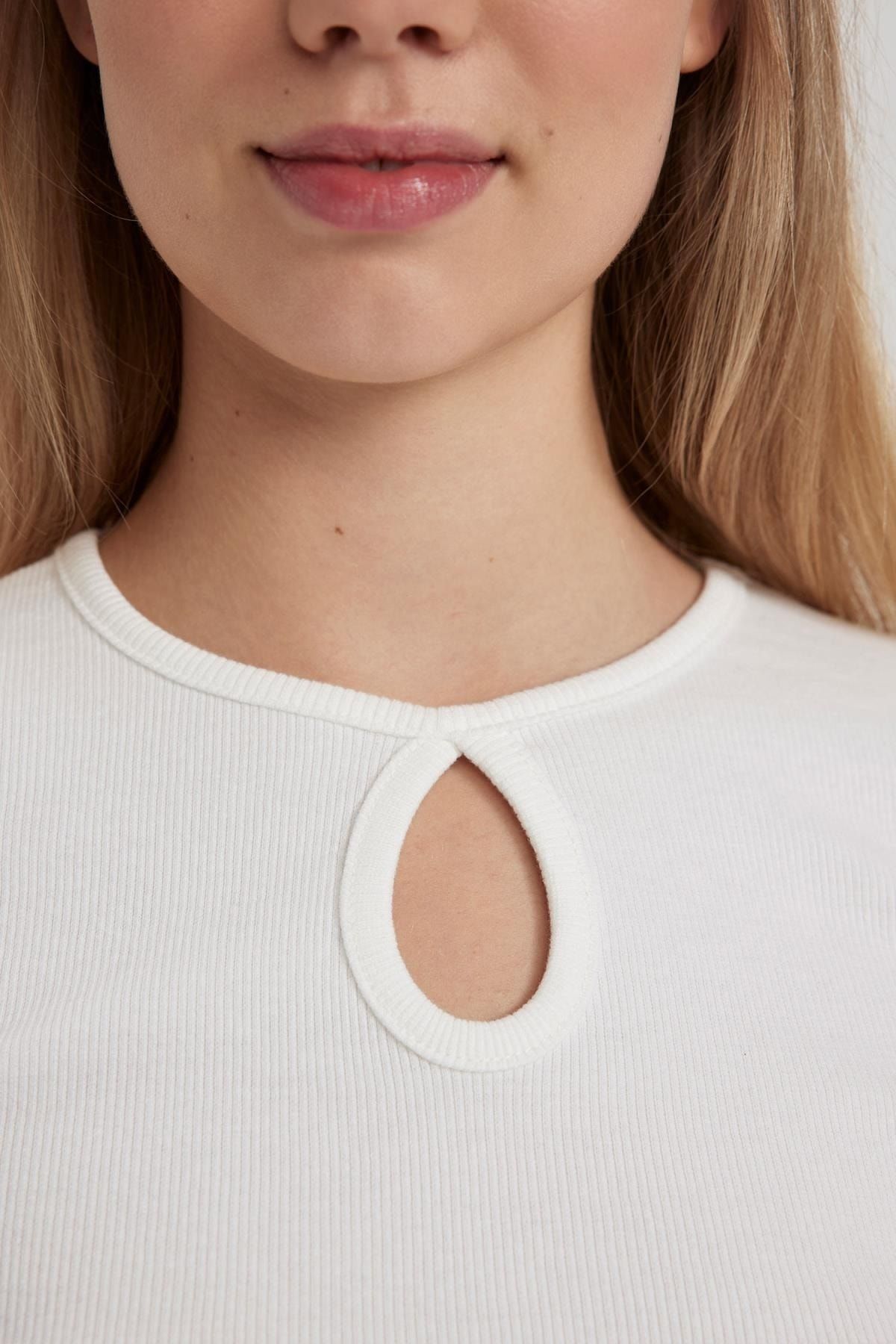 DeFacto-T-shirt z krótkim rękawem w prążki - A6217ax23sm 6