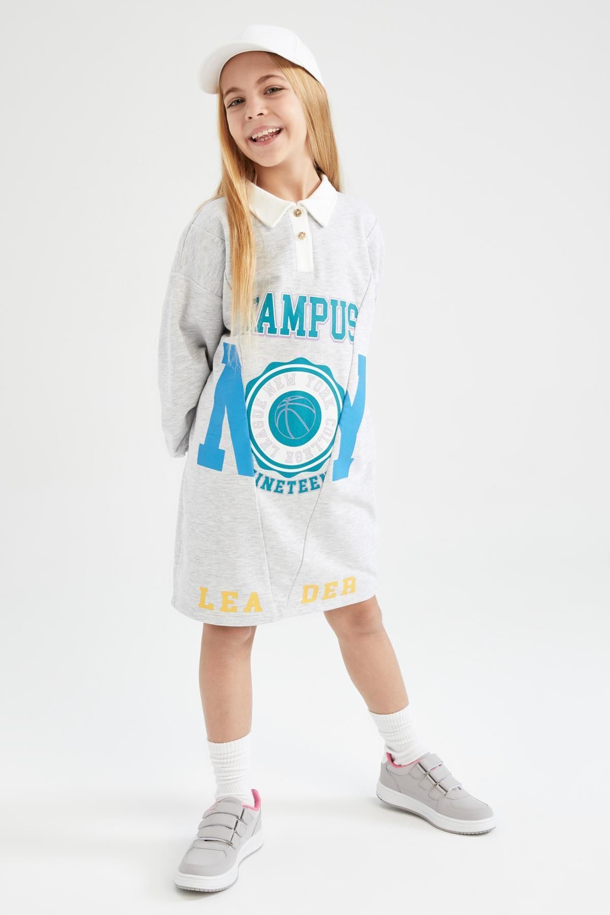 لباس مجلسی دخترانه خاکستری دفکتوDefacto | Z4887A623SP اورجینال - تصویر 4