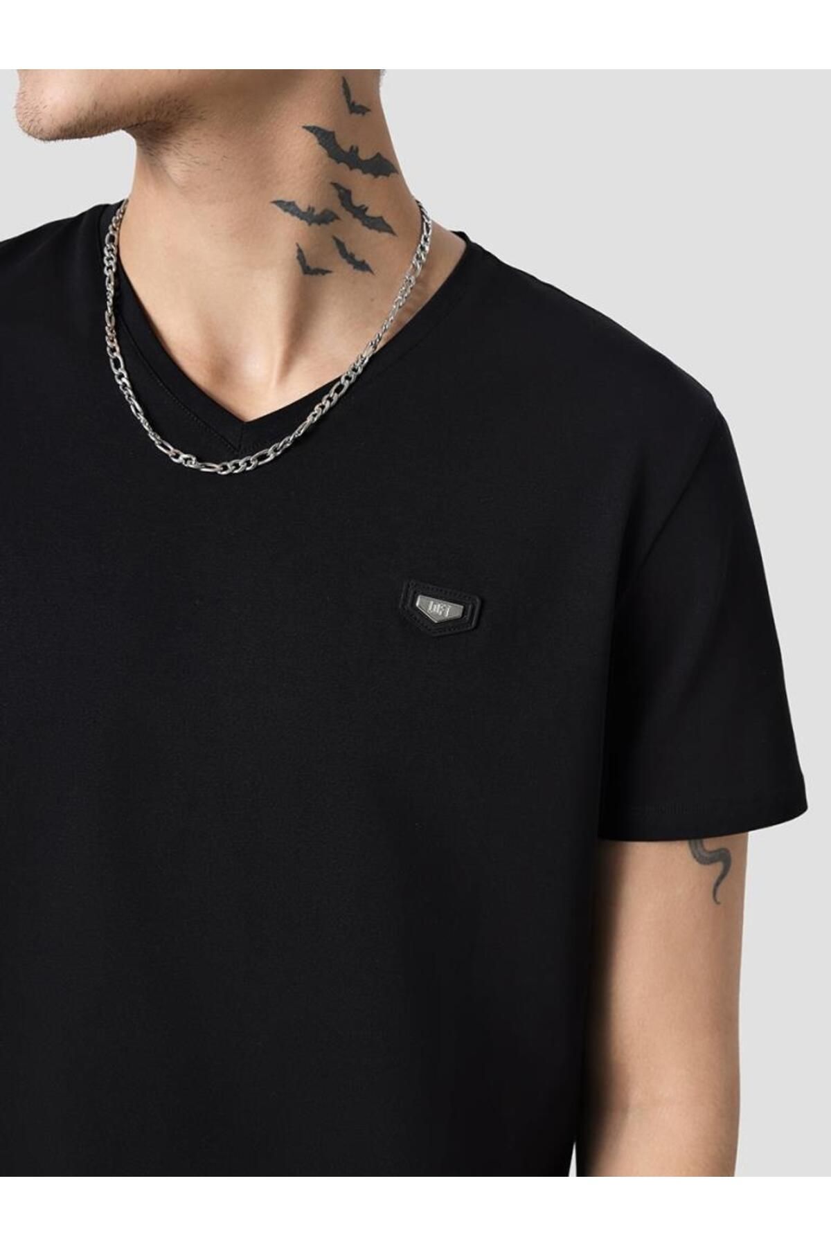 تی شرت مشکی مردانه سیاه T shirt t به طور منظم متناسب با Loft
