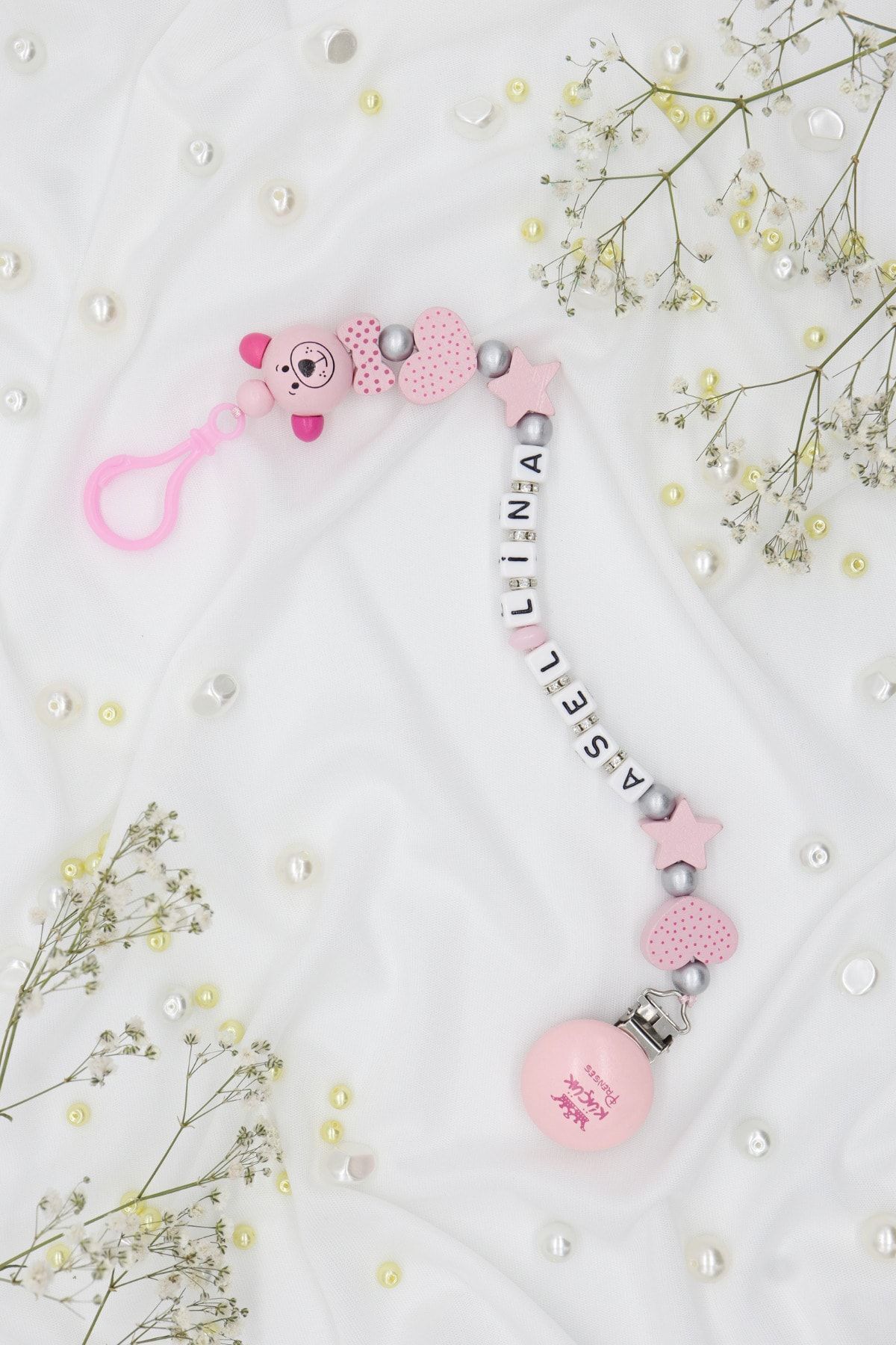 lilamtasarım Emzik Zinciri - Emzik Askısı Ahşap Emzik Zinciri Emzik Tutucu fotoğrafı 4 (önizleme)